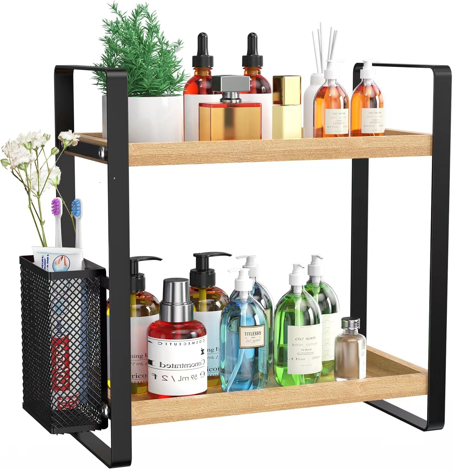 LEMIKKLE Bathroom Counter Organizer with Basket