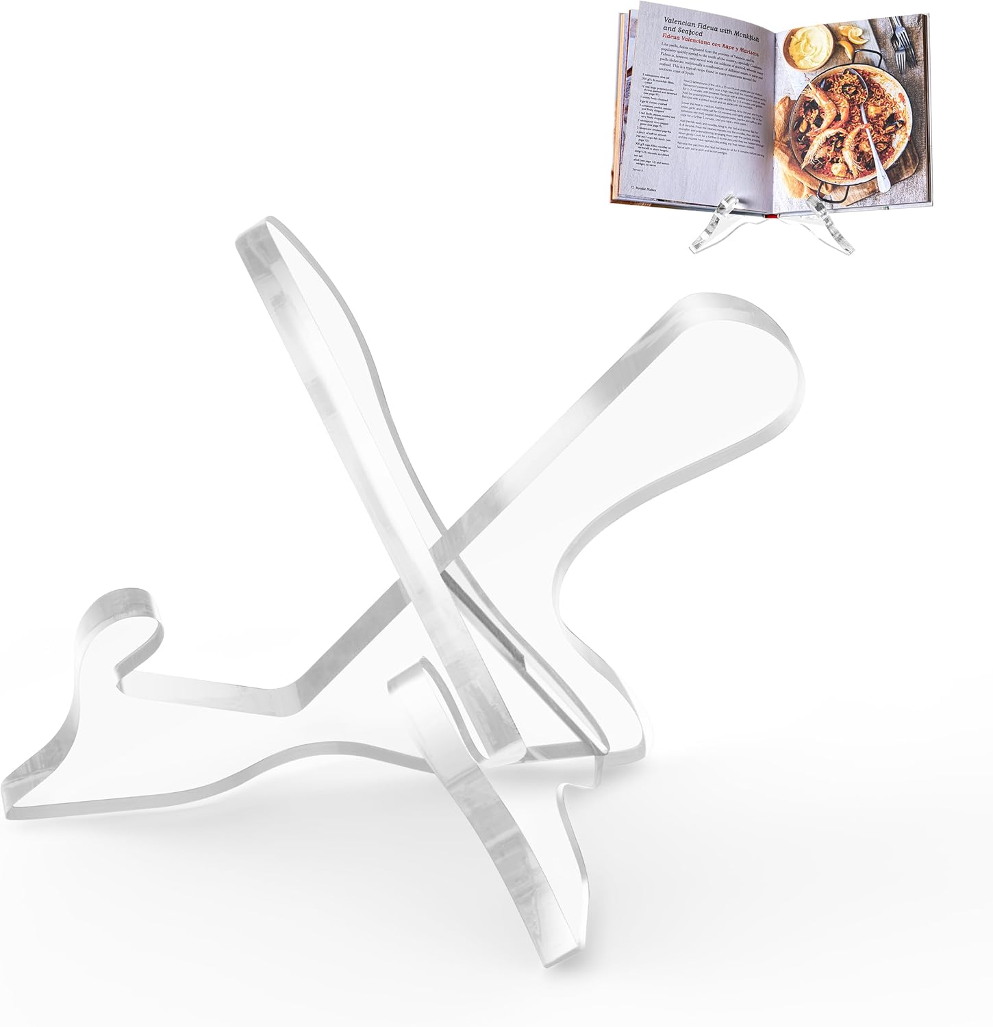 Acrylic Cookbook Stand for Kitchen Counter Clear