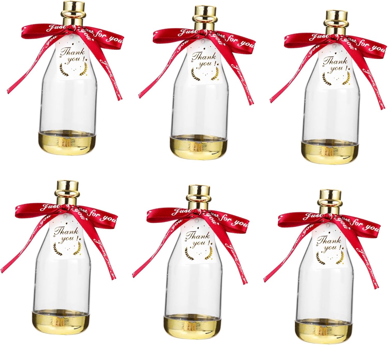 PRETYZOOM 6pc Bottle Shaped Candy Containers for Wedding and Party