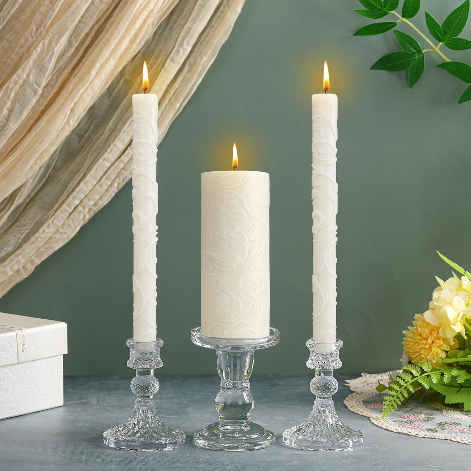 Irenare Unity Candles with Holder for Wedding Ceremony Decorations