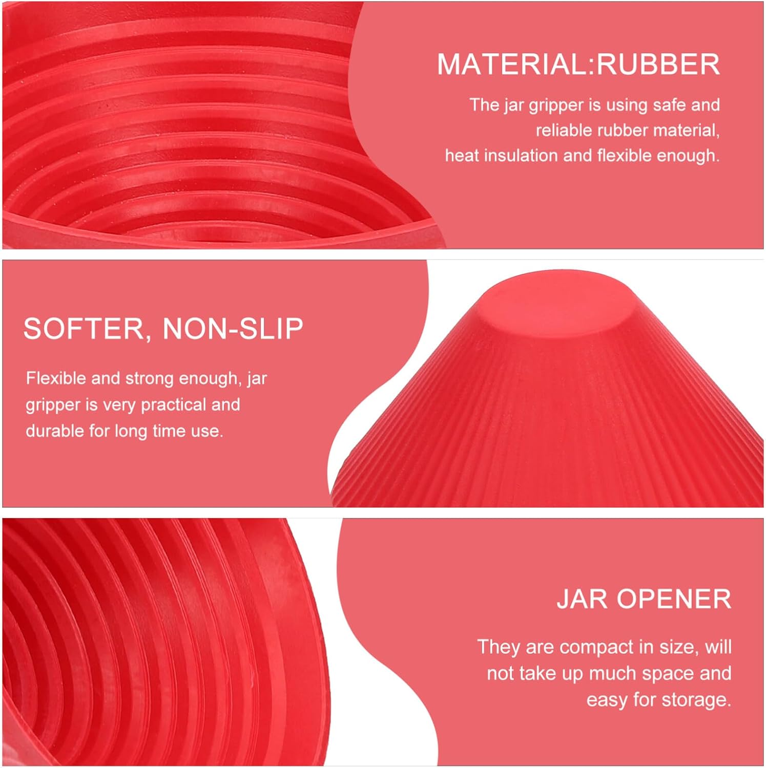 Luxshiny 6pcs Jar Opener Rubber Grippers