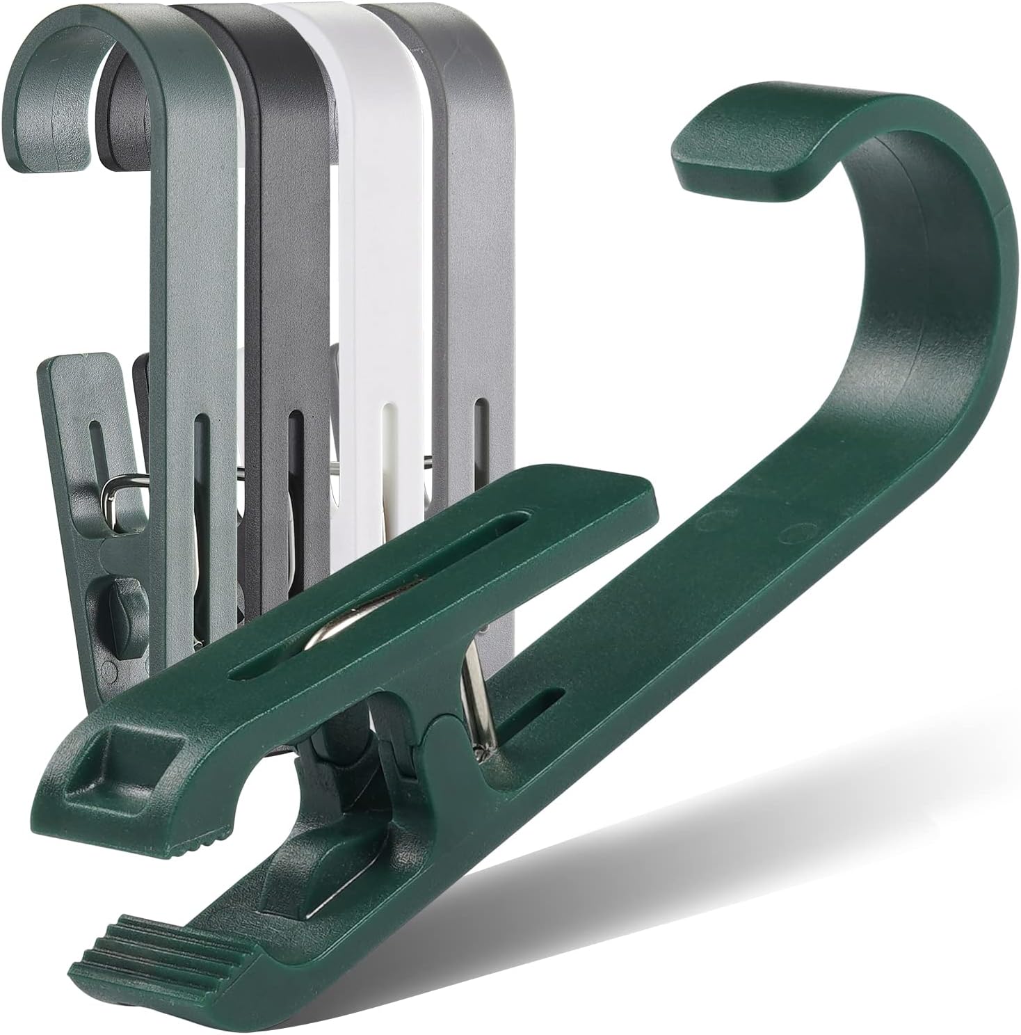 8 Pcs Large Clothes Pins Towel Clips with S Hooks