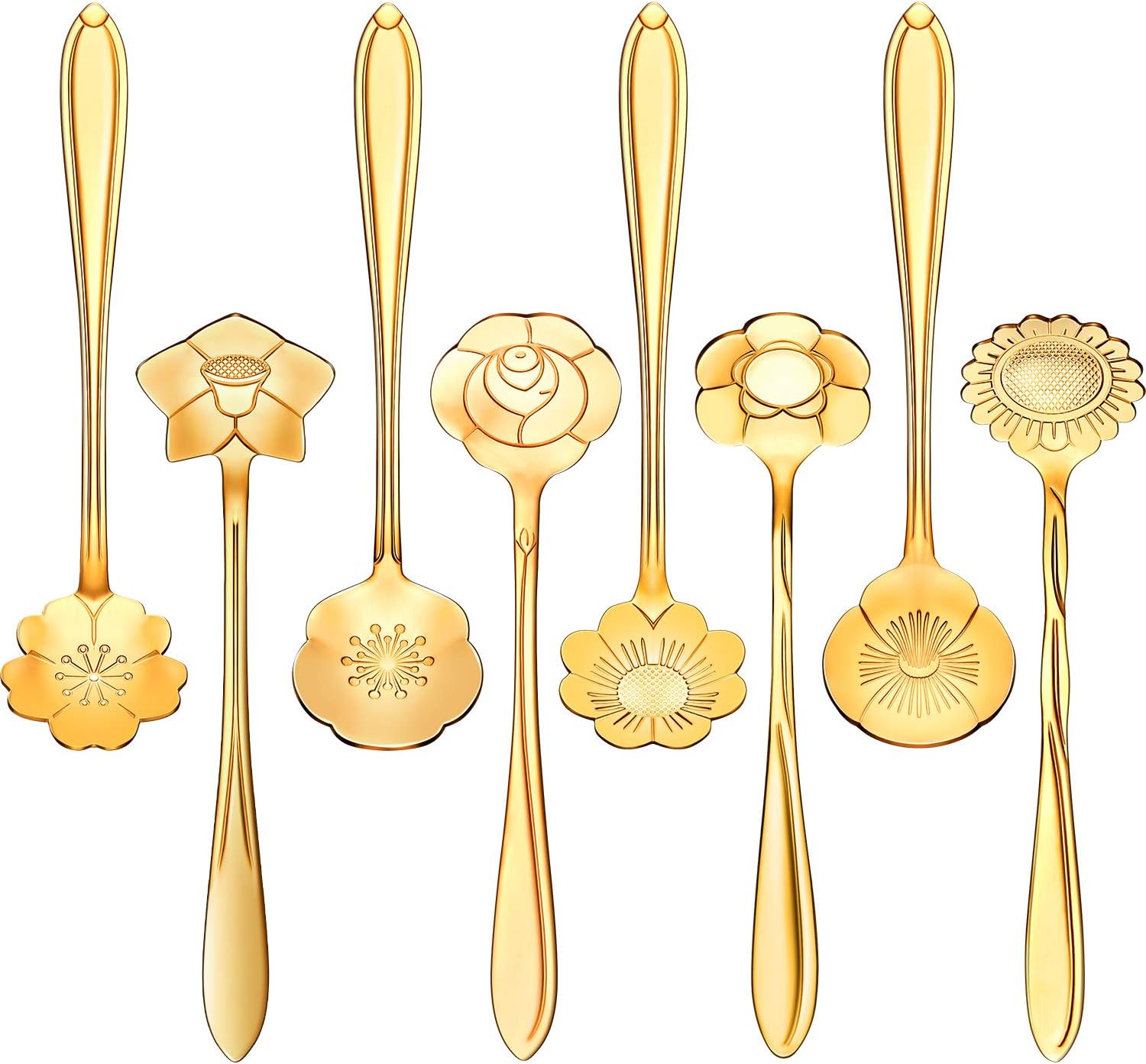 Chengu 8 Piece Flower Tea Coffee Spoons Set