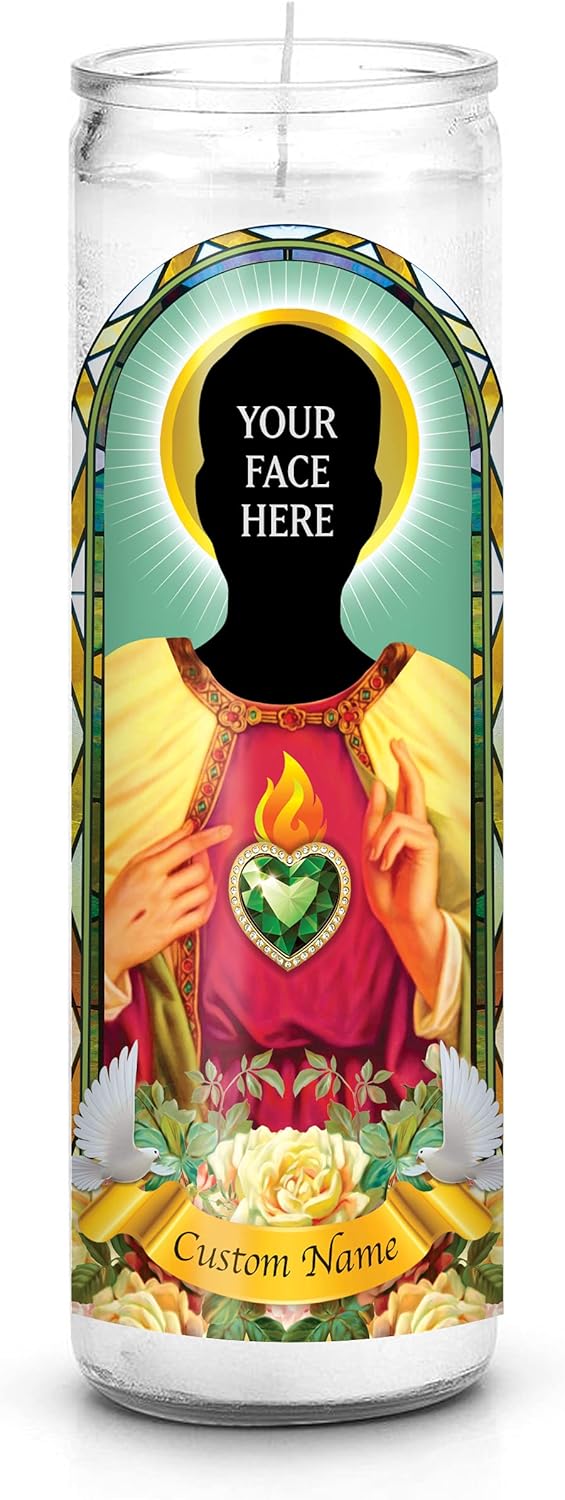 Saint Selfie Custom Prayer Candle for Fathers Day