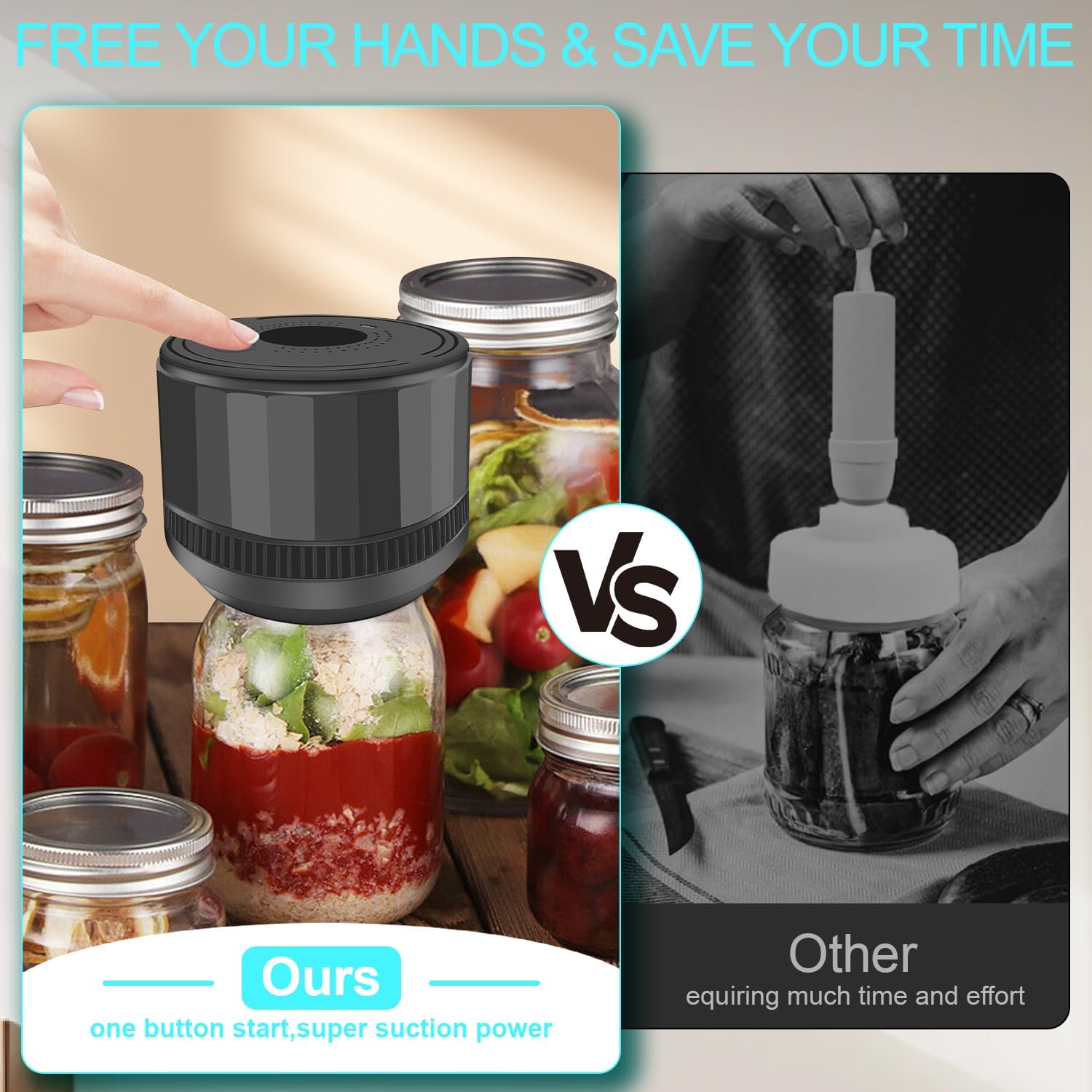 Auto Stop Electric Mason Jar Vacuum Sealer Kit