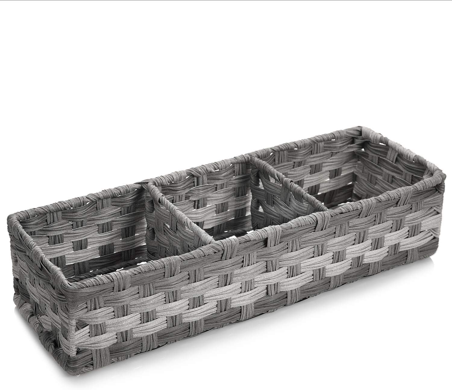 Larger Compartments Toilet Paper Basket with Divider - Rustic Farmhouse Decor