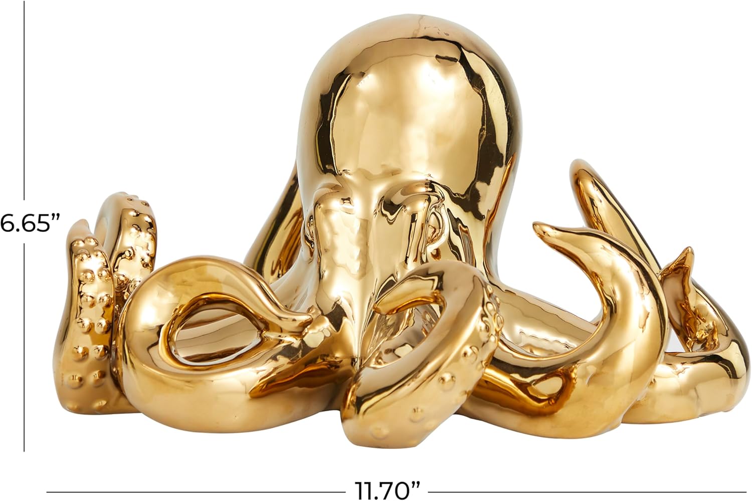 Deco 79 Gold Ceramic Octopus Sculpture Home Decor Statue