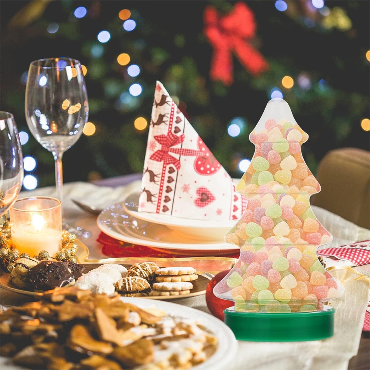 6Pcs Christmas Tree Candy Bottles for Holiday Treats