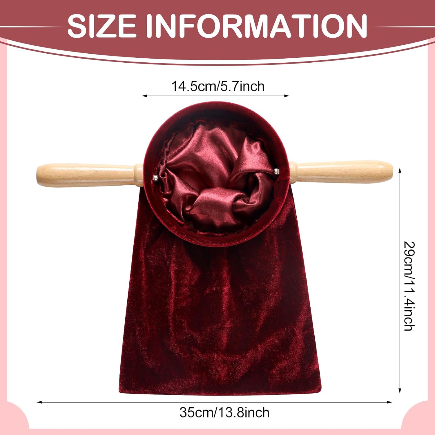 Tioncy Set of 2 Red Church Offering Bags with Handles