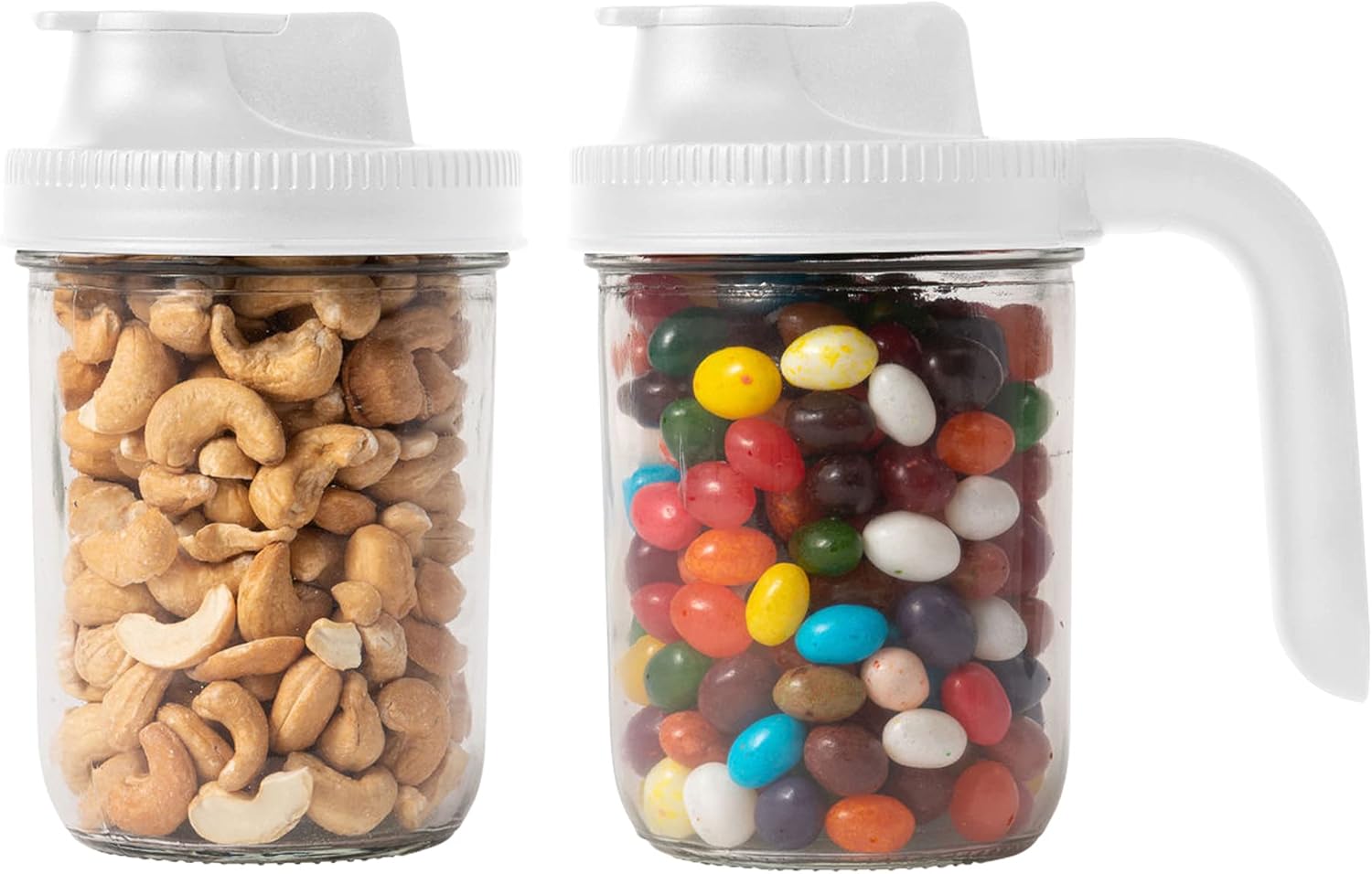 Jarware 82689 White Spout Mason Jar Lid Set of 2