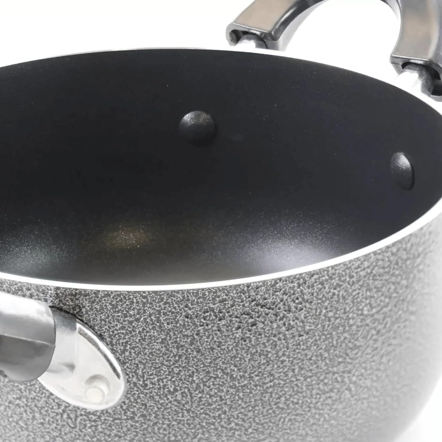 Nonstick Stockpot with Glass Lid 18 Qt Gray
