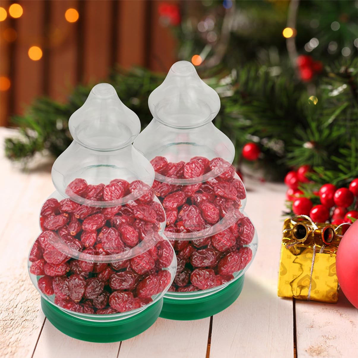 6Pcs Christmas Tree Candy Bottles for Holiday Treats