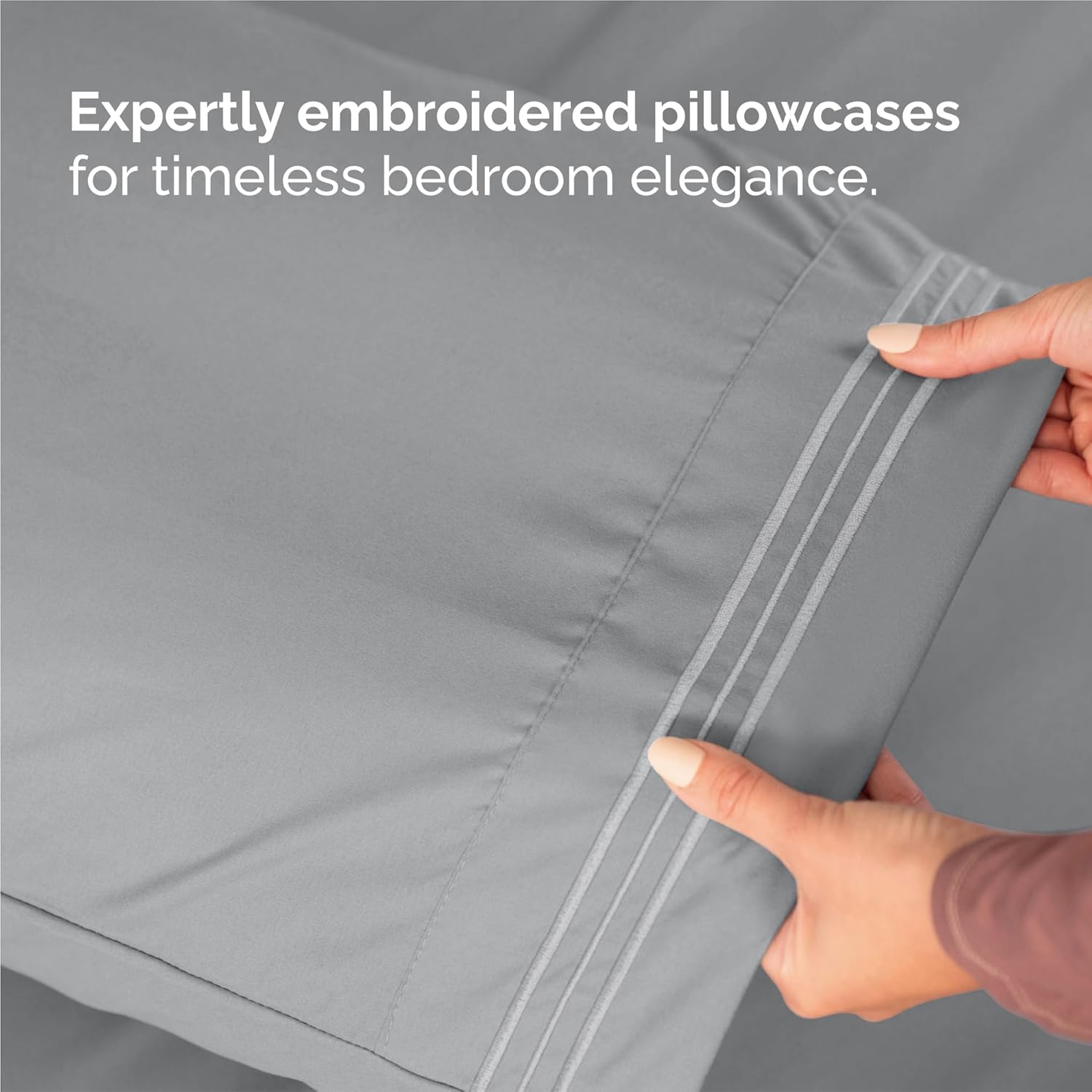 King Size 4 Piece Sheet Set in Steel Blue