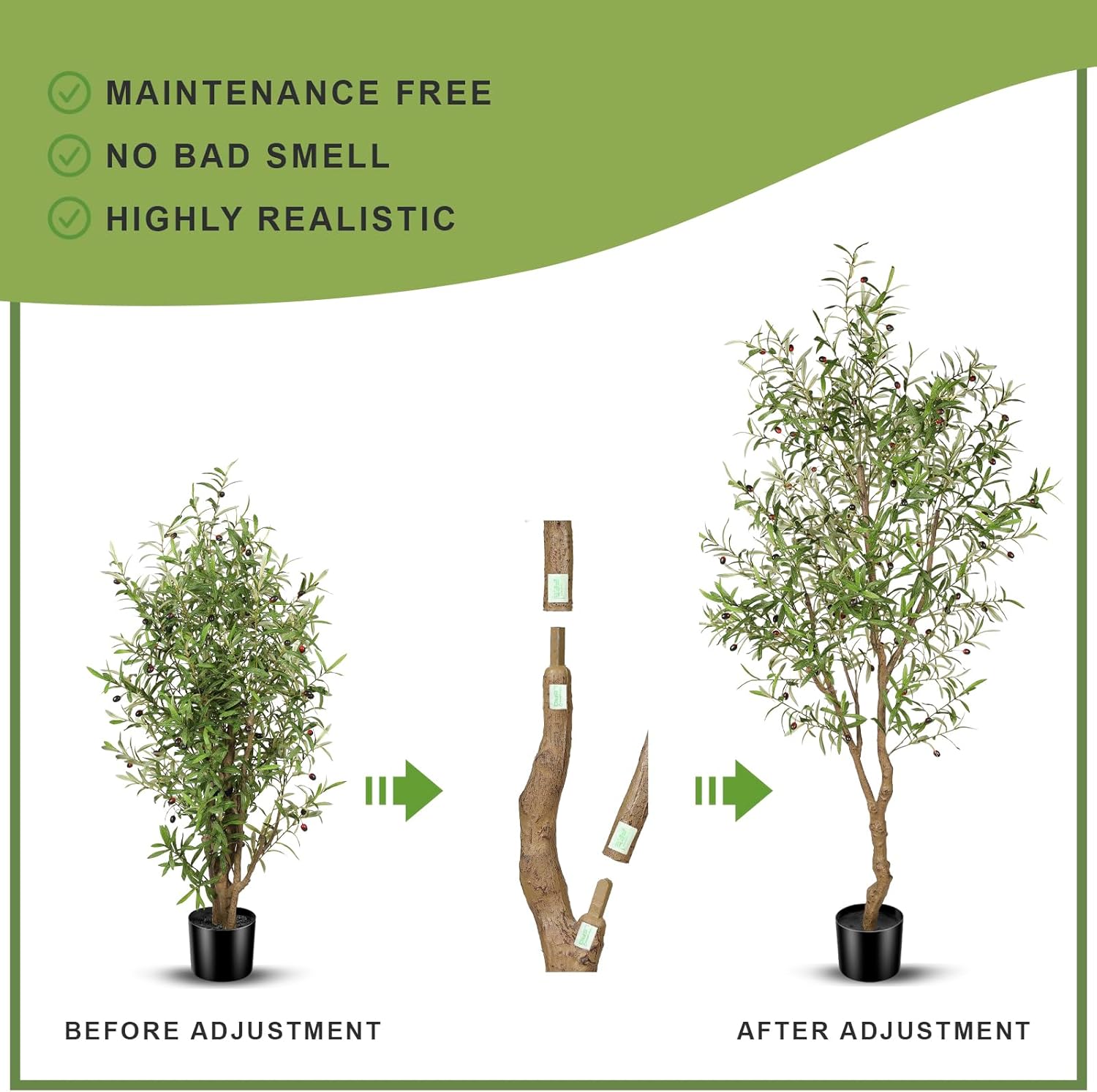 7ft Faux Olive Tree for Home Office Decor