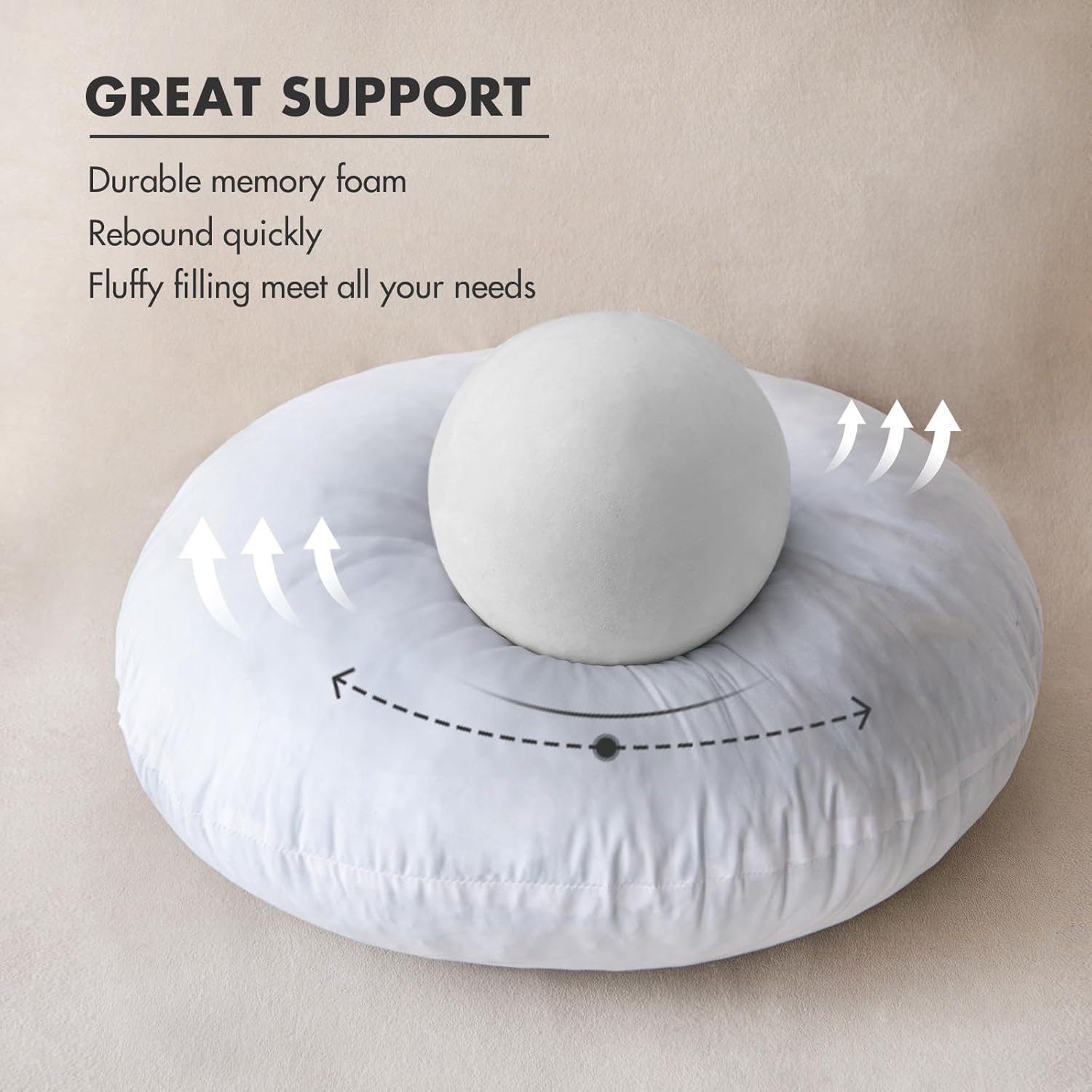 MIULEE 20 Inch Memory Foam Pillow Insert