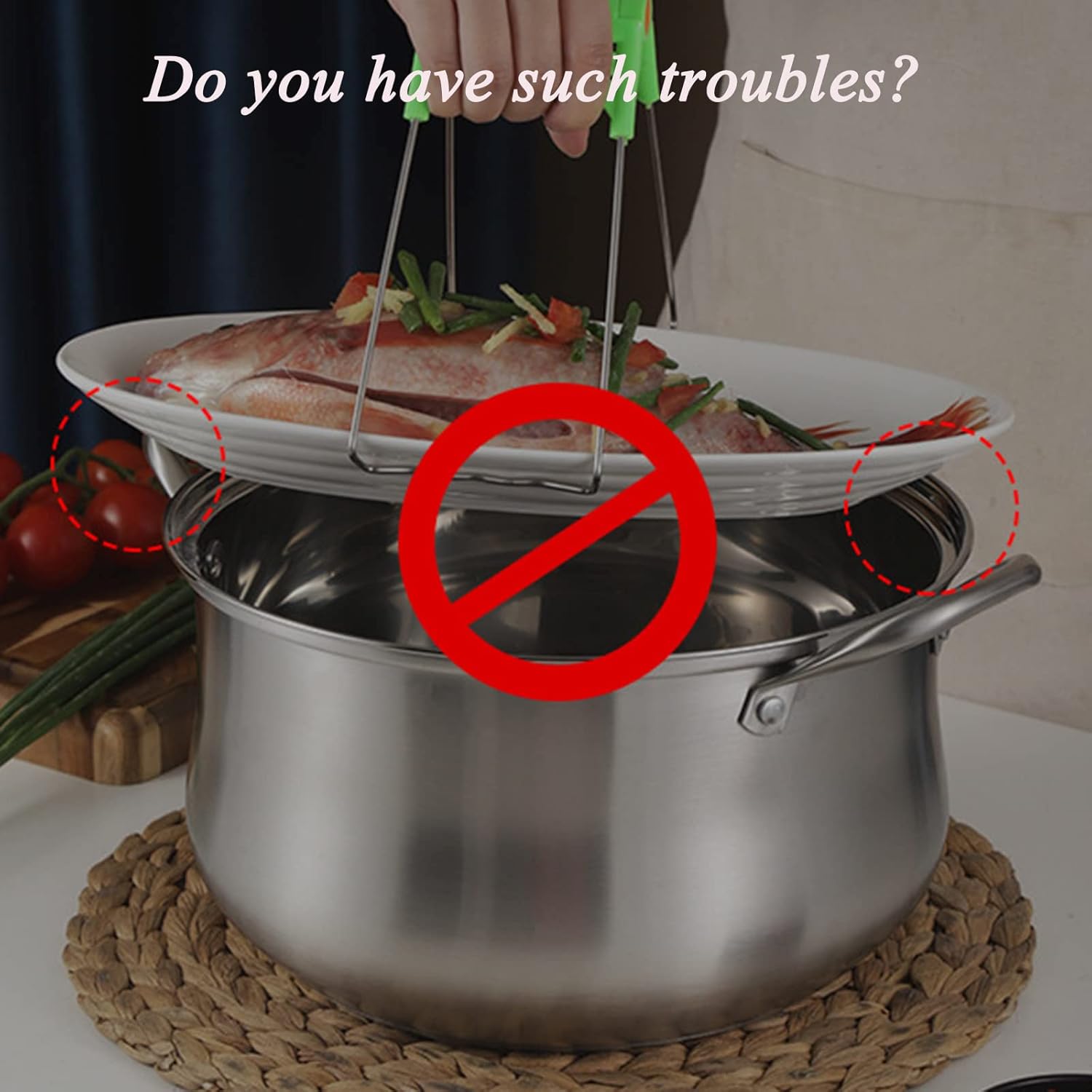 SVRITE Stainless Steel Fish Steamer Oval Pasta Pot Braiser