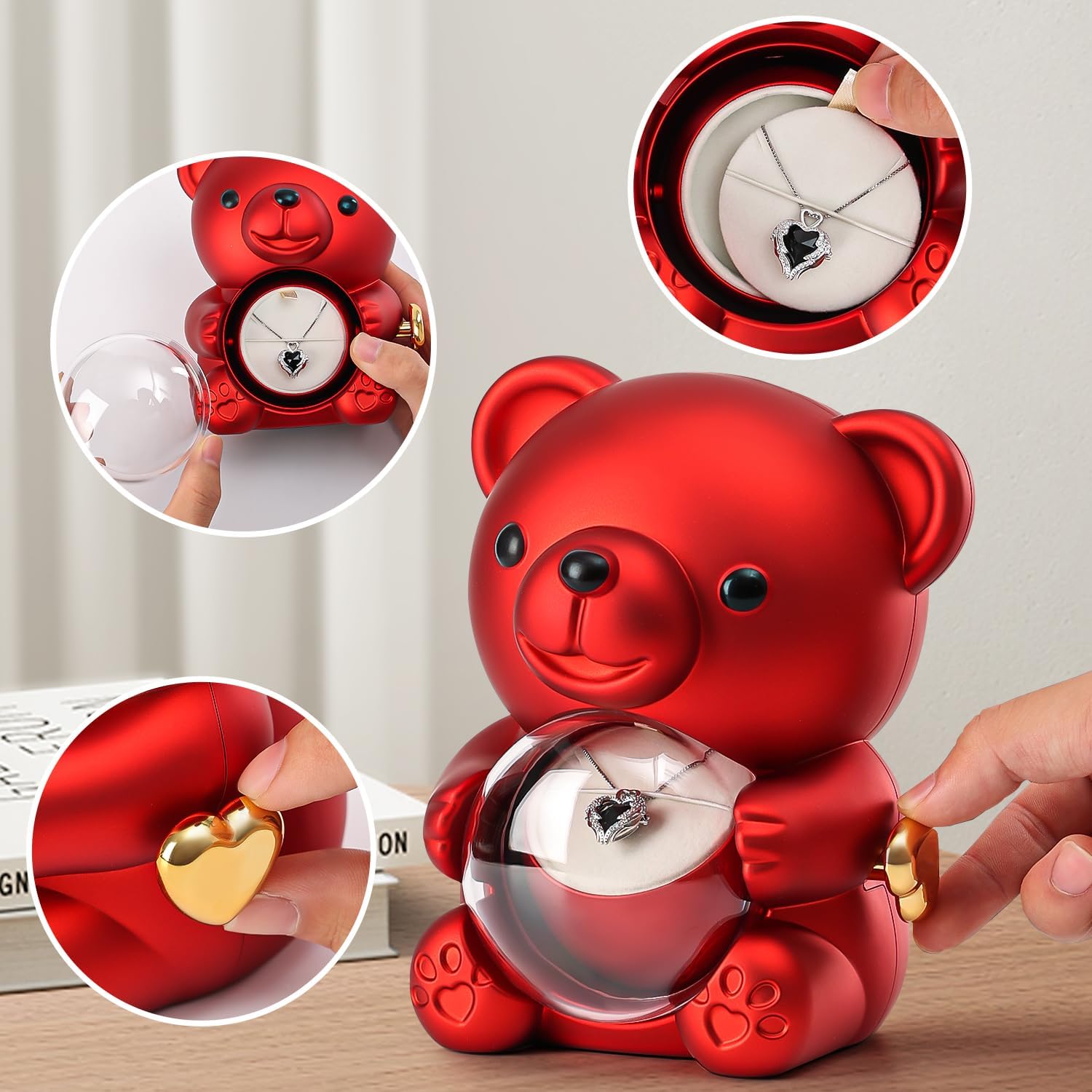 Cute Teddy Bear with Preserved Rose - Romantic Gift