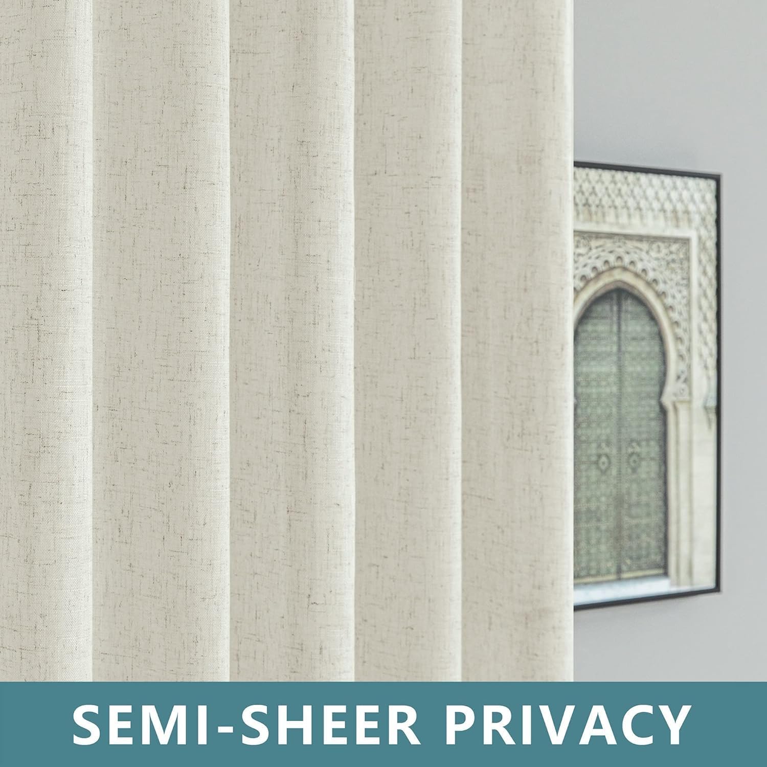 KOUFALL Cream Door Curtain Panels 78 Inch Long