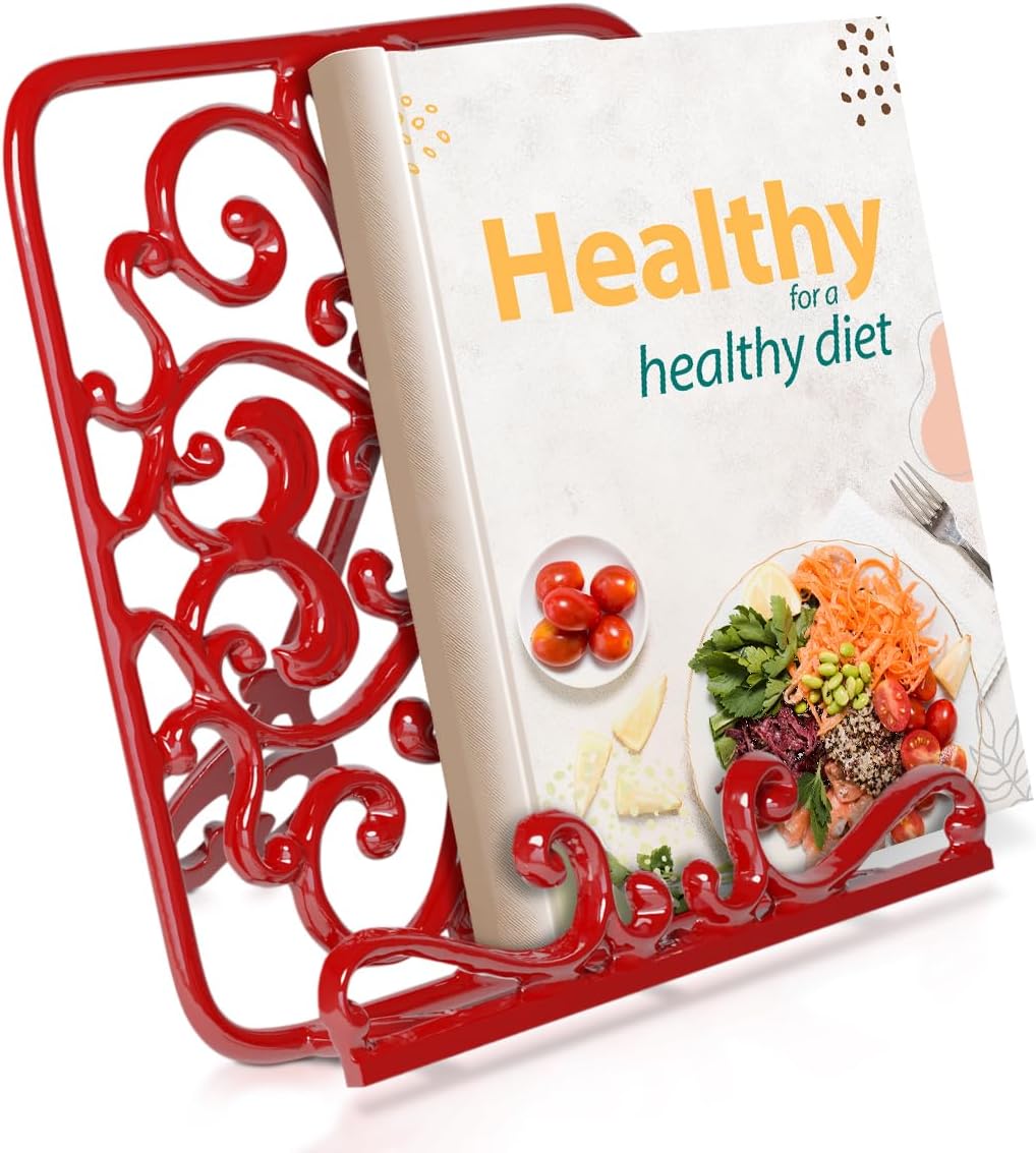 Comfify Cast Iron Cook Book Stand - Adjustable and Durable