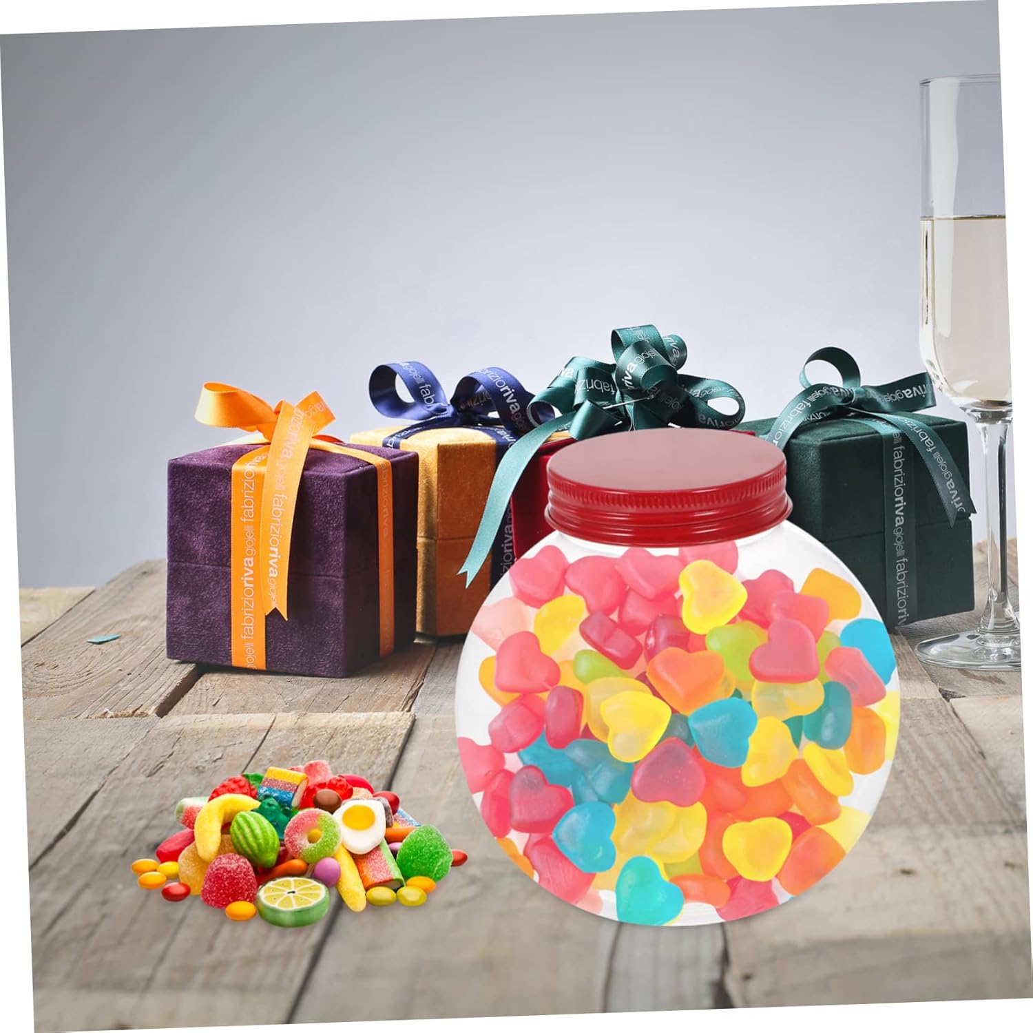 5pcs Christmas Shaped Candy Storage Jars with Seal Lids