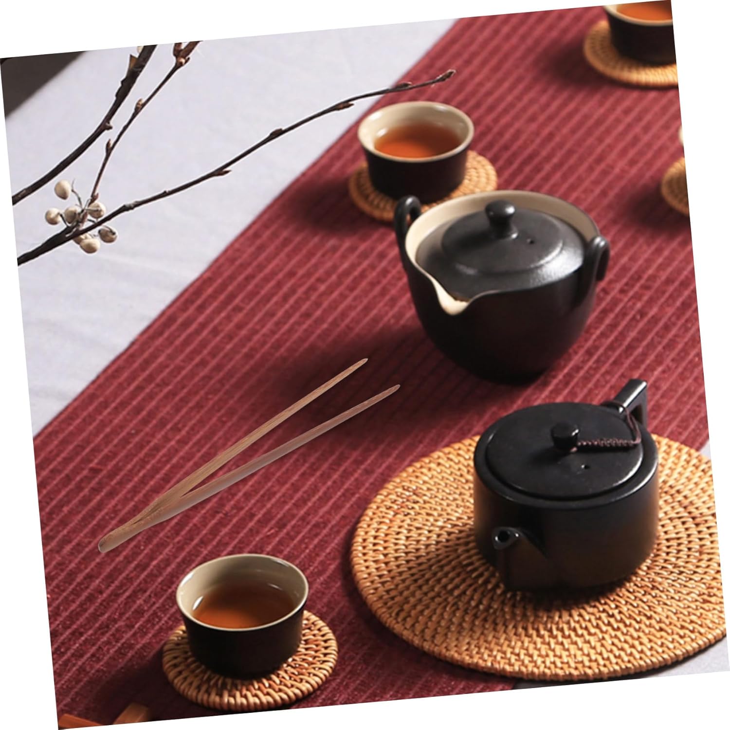IMIKEYA Elegant Bamboo Tea Ceremony Clamp Multi-Purpose Cooking Tool