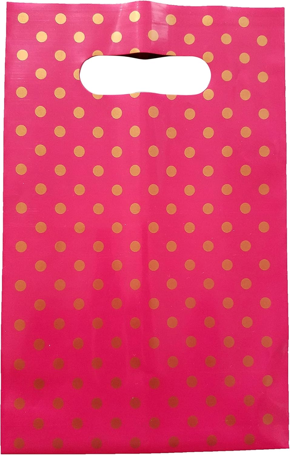 Pink Handle Favor Bags with Gold Polka-Dots 24 Pack