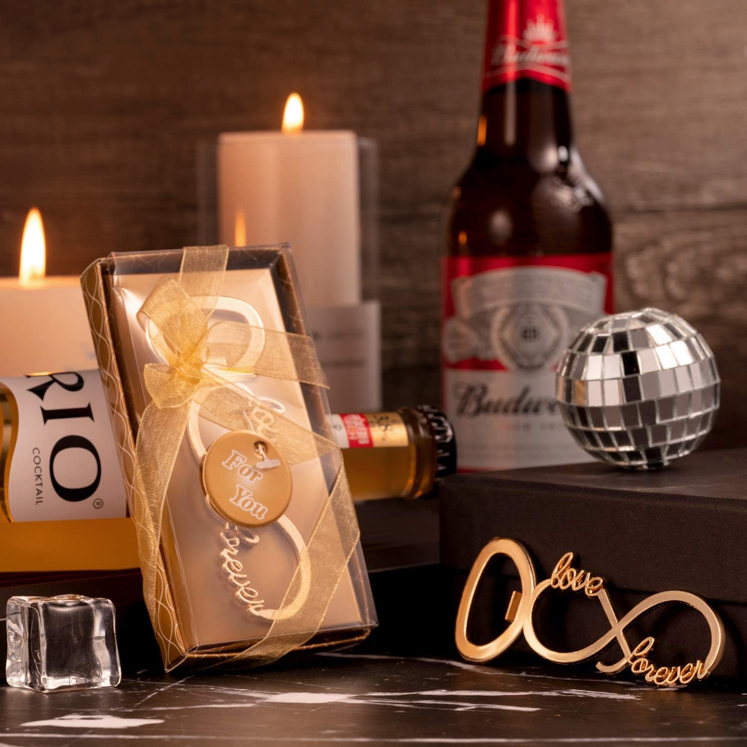50 Packs Gold Love Forever Bottle Opener Wedding Favors