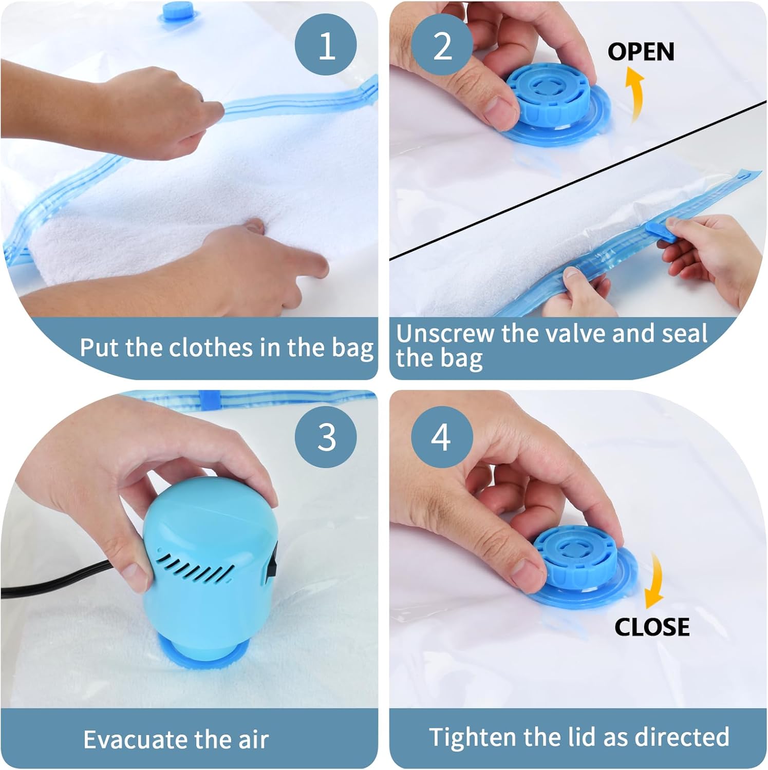 HOTBAG 10 Pack Vacuum Storage Bags for Clothes and Bedding