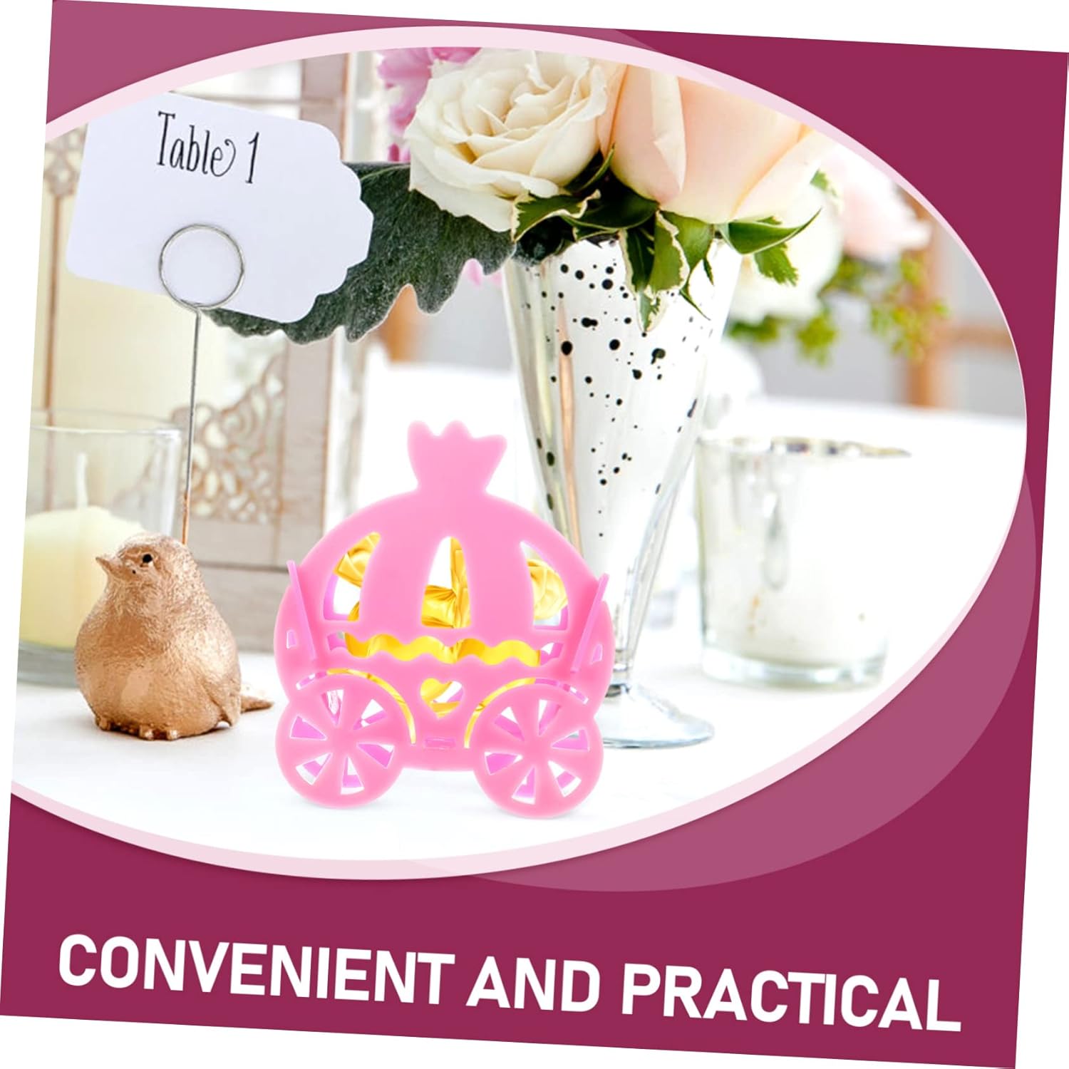4pcs Hollow Pumpkin Carriage Candy Box for Weddings Events