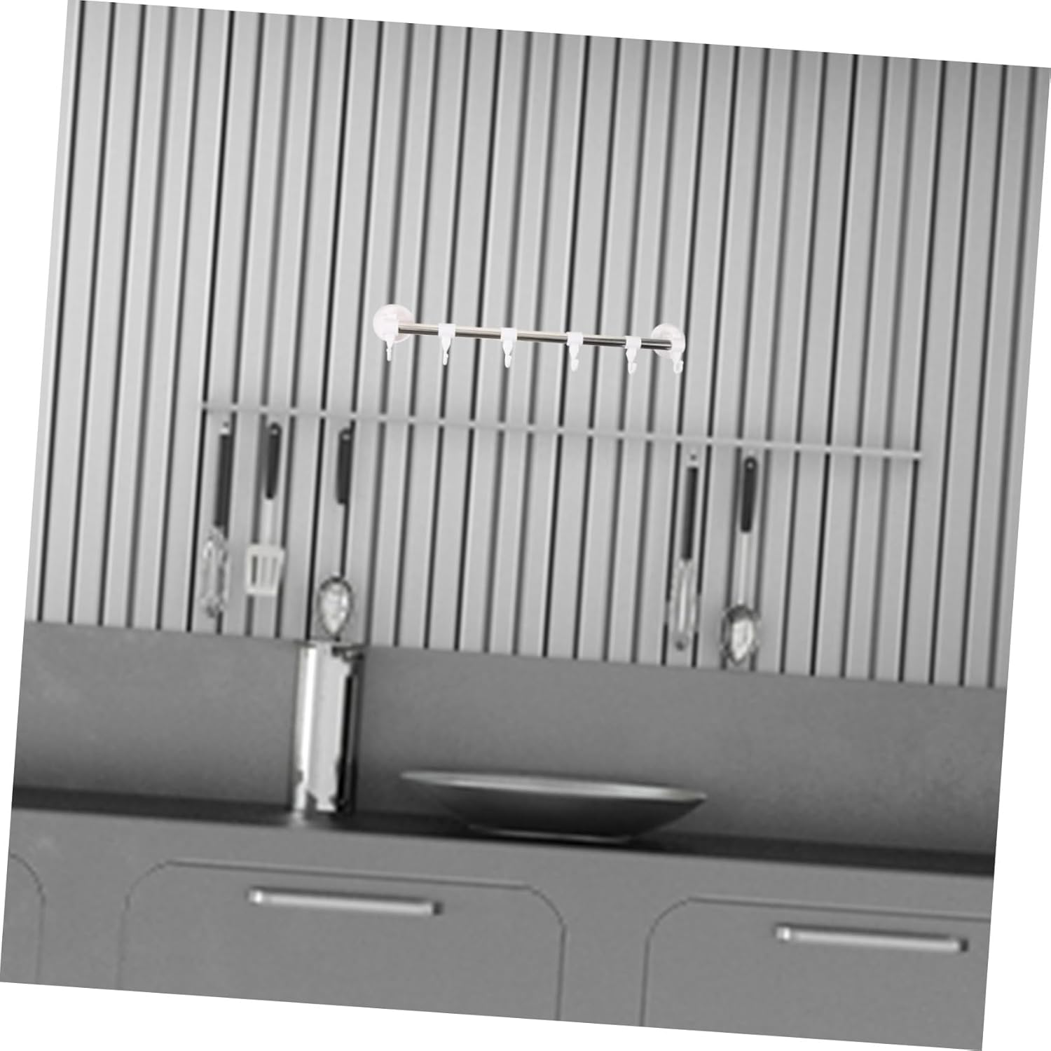 HOMSFOU Stainless Steel Suction Cup Towel Rack