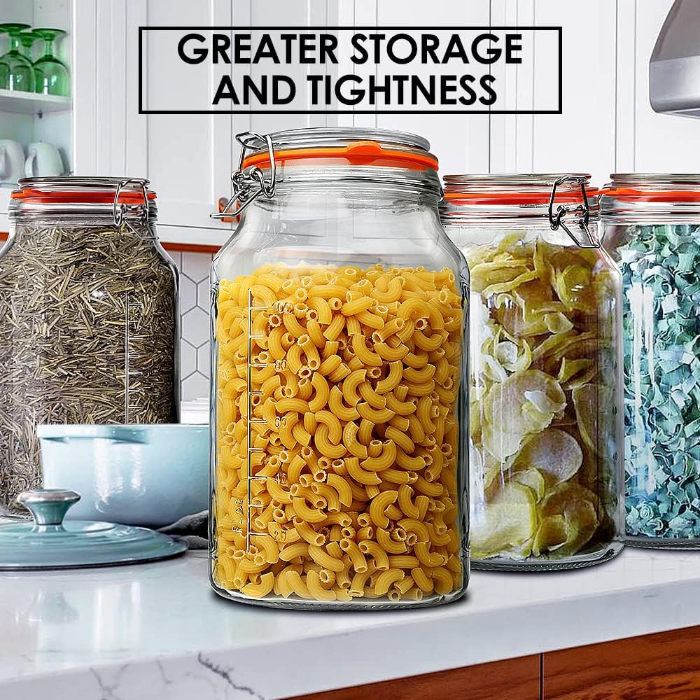 Super Wide-Mouth Glass Jars with Hinged Lids 2-Pack