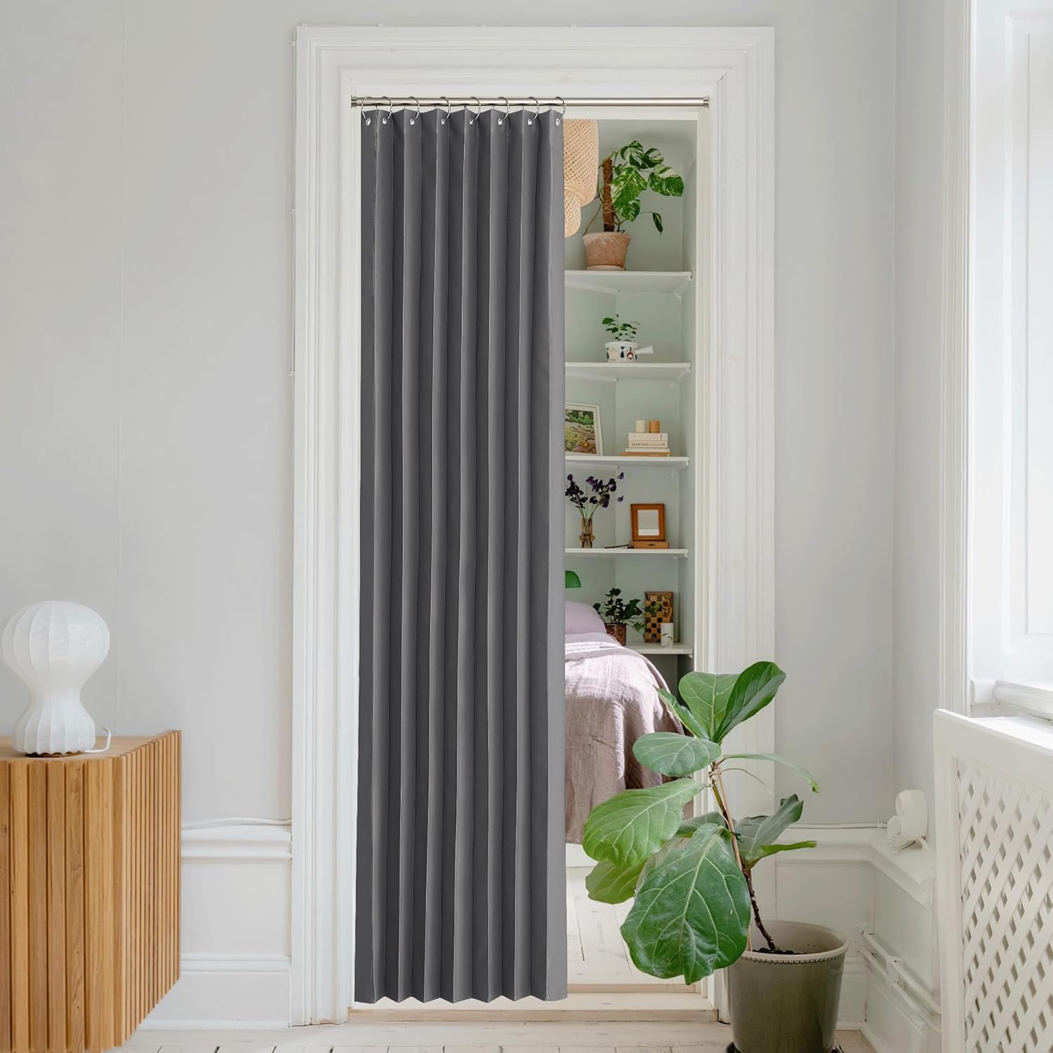 NICETOWN Blackout Door Curtain Panel with Hooks