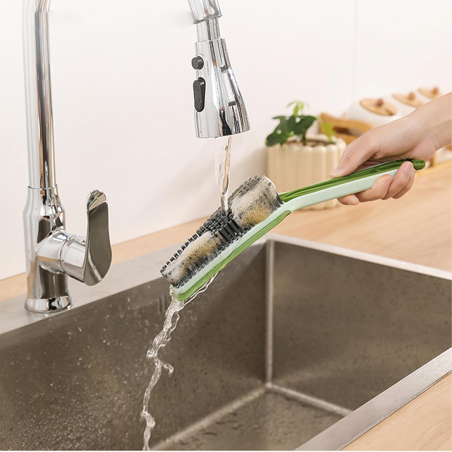 3 in 1 Multifunctional Crevice Cleaning Brush - Green