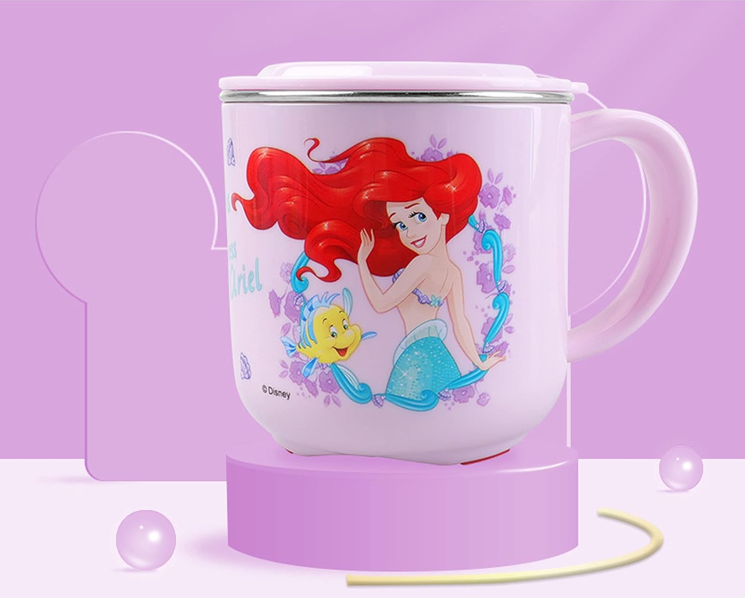 Everyday Delights Disney Princess Ariel Purple Tumbler with Lid
