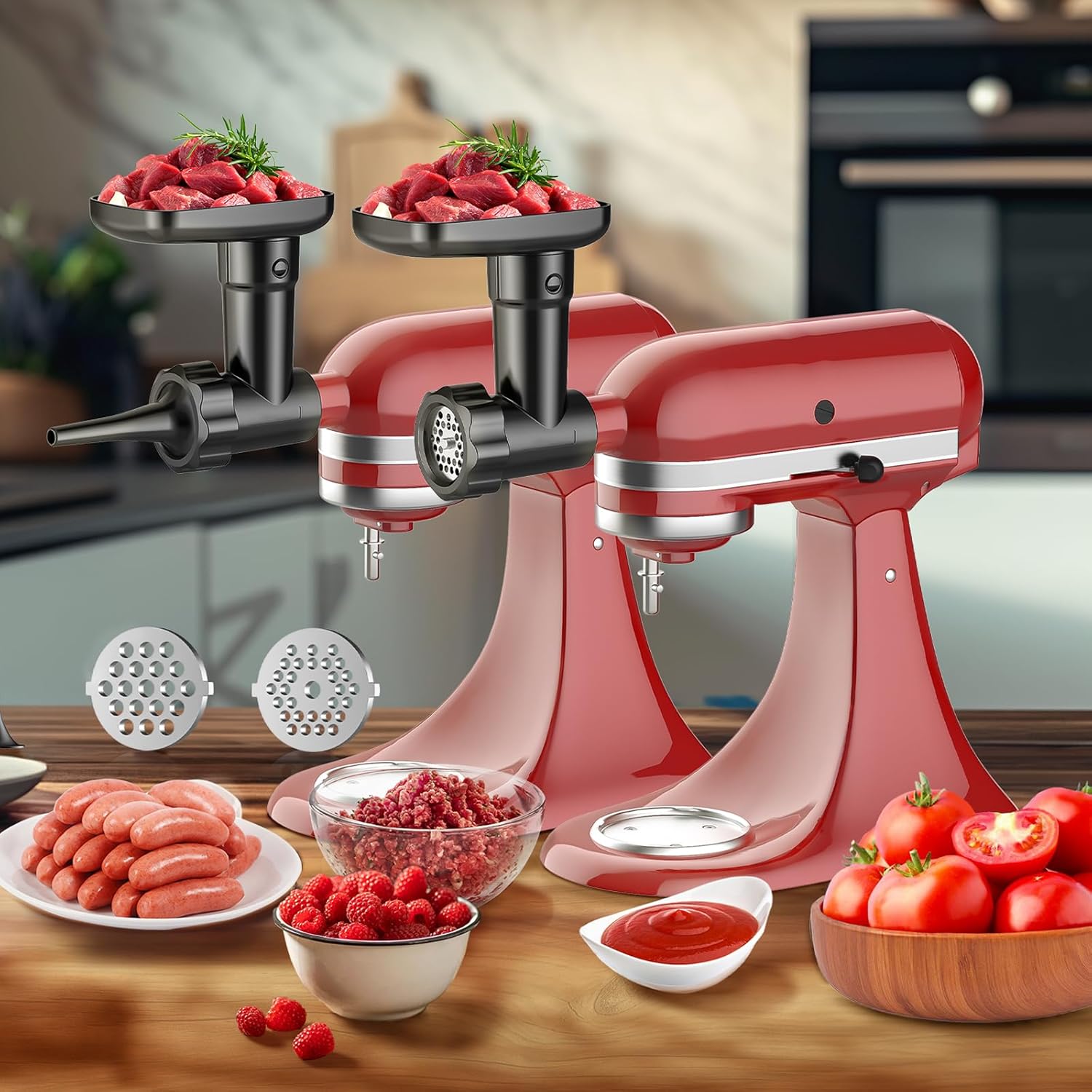 HOZODO Fruit Veg Strainer Meat Grinder for Kitchenaid Mixers