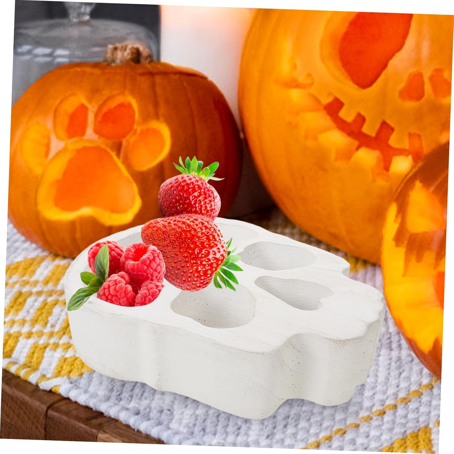 PRETYZOOM Skull Shaped Wood Serving Tray