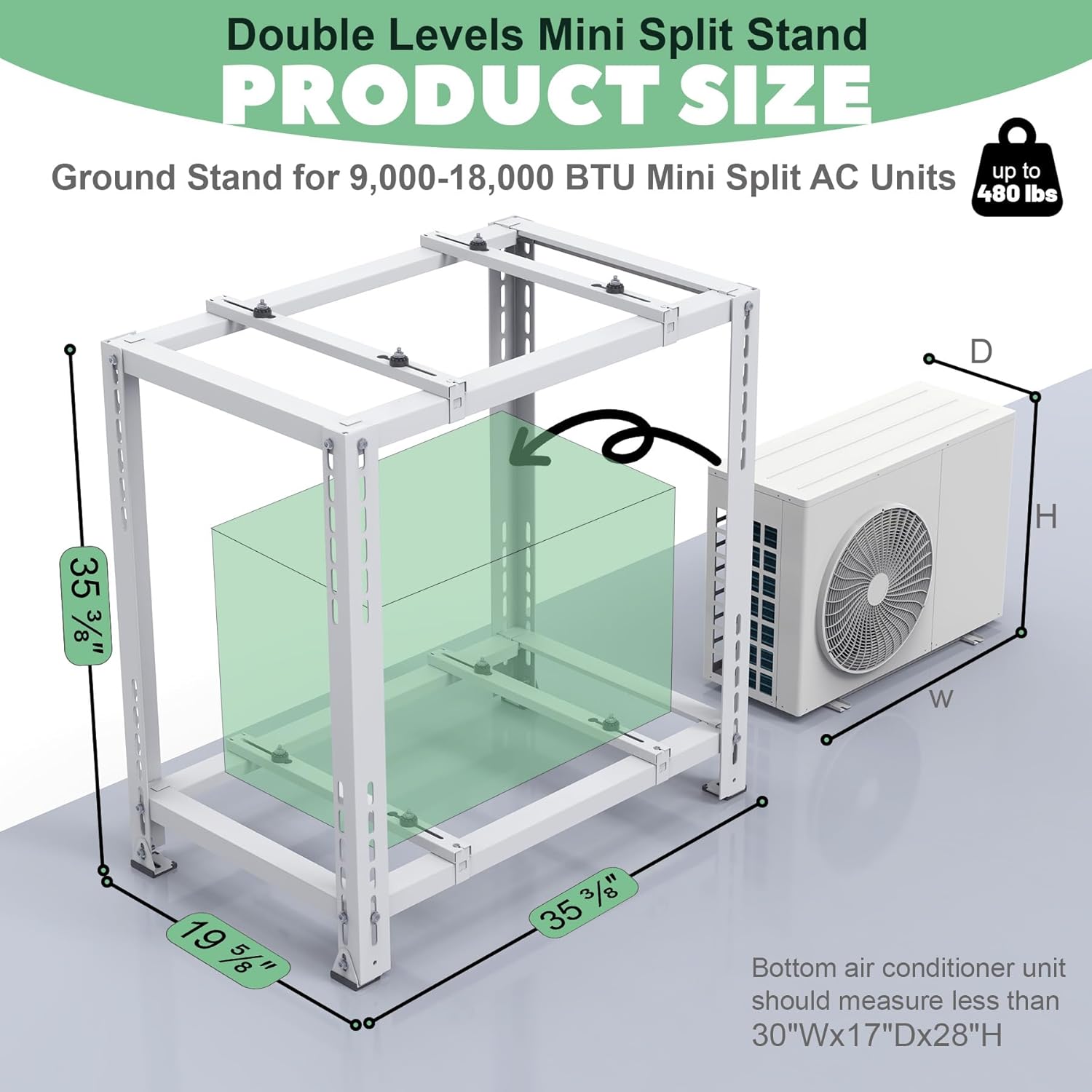 Memrita Double Levels Mini Split Ground Stand