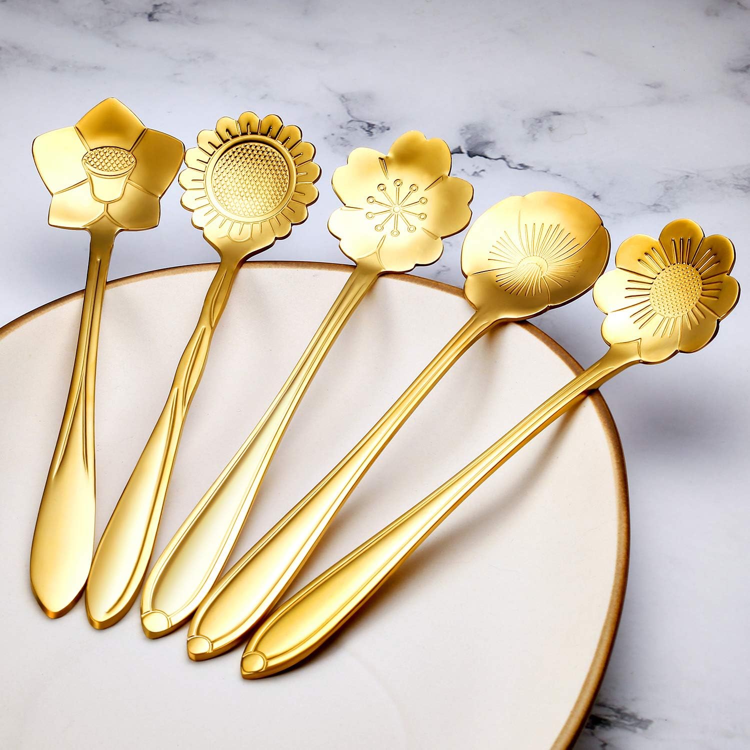 Chengu 8 Piece Flower Tea Coffee Spoons Set