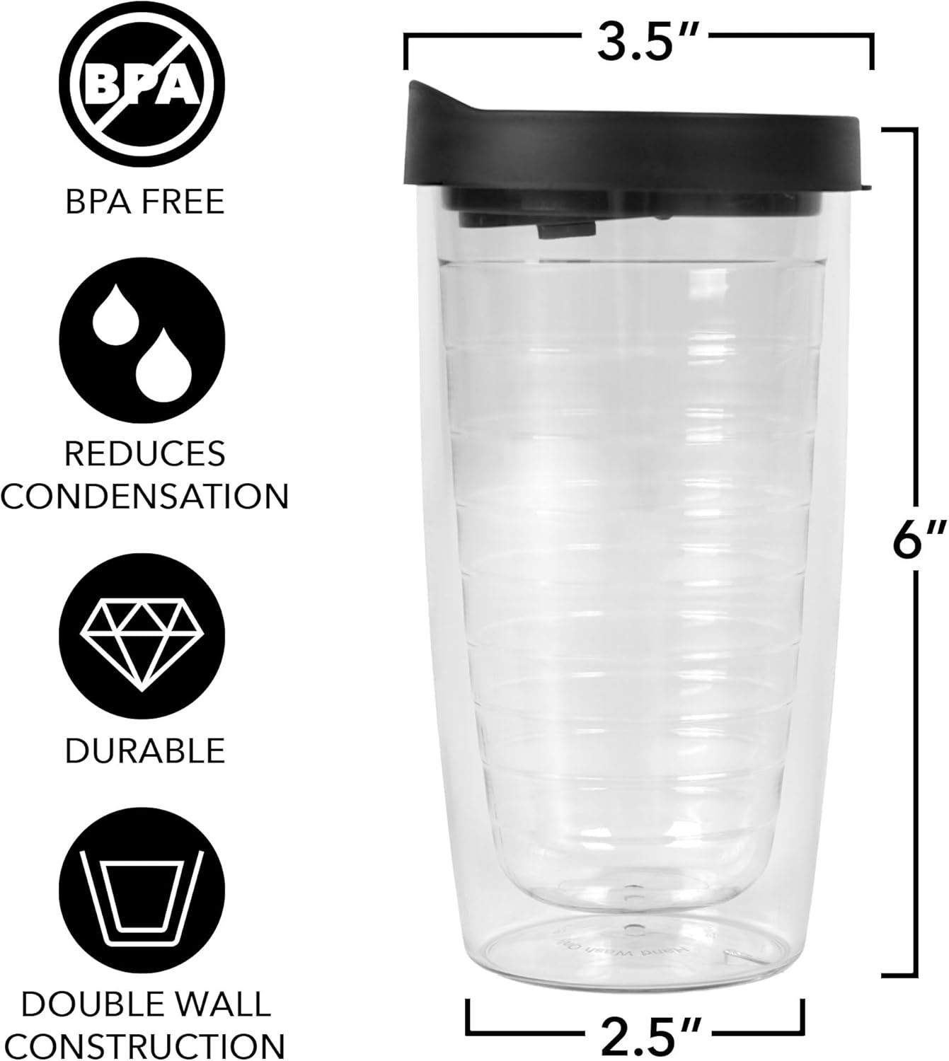 LOGOVISION 16oz Double-Walled Plastic Tumbler