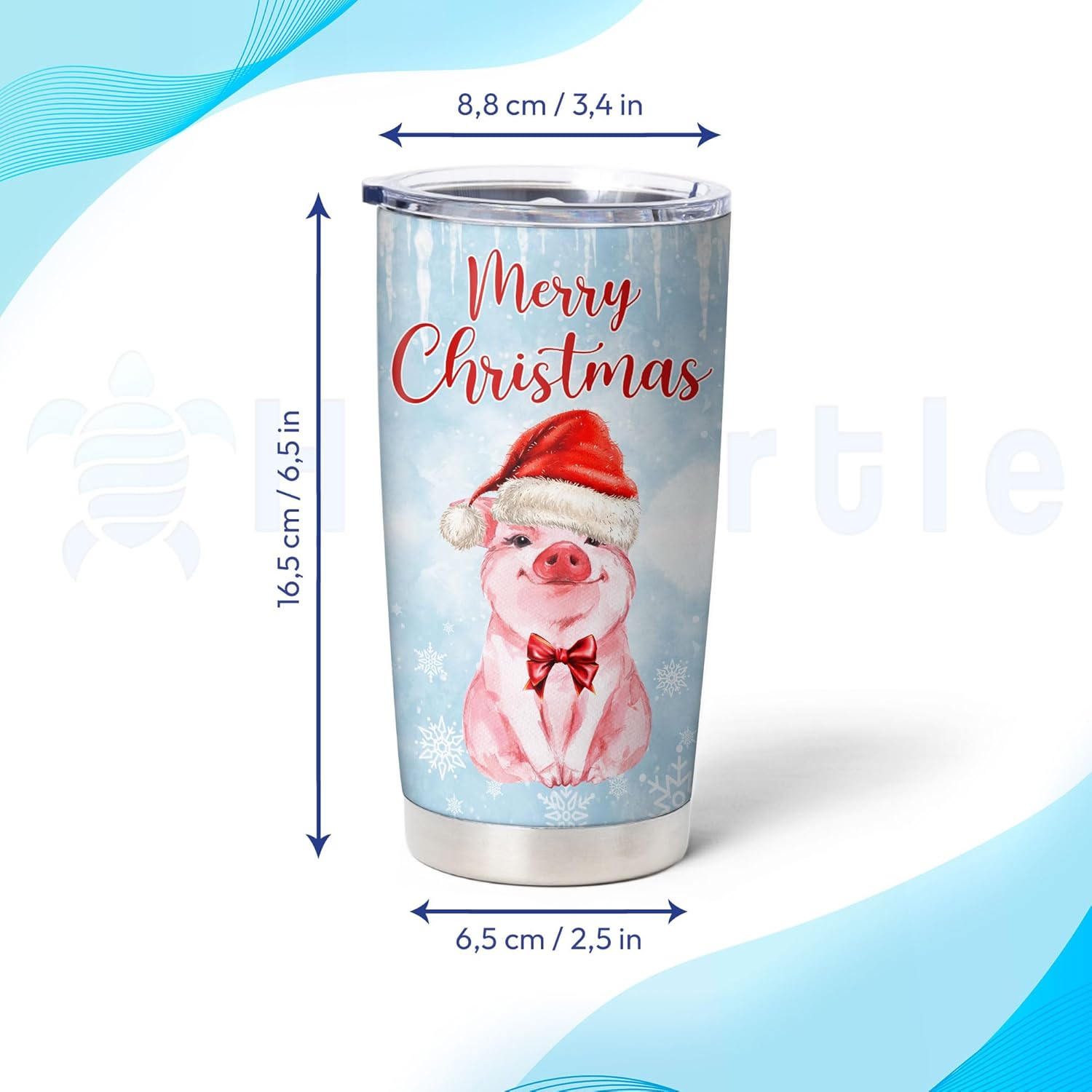 Hyturtle Custom Name Pig Christmas Coffee Tumbler 20oz