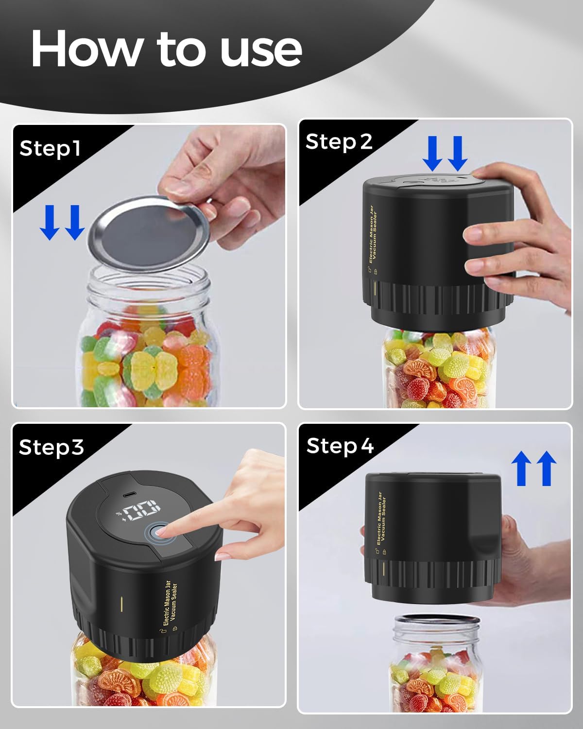 Fodmor Electric Mason Jar Vacuum Sealer Kit