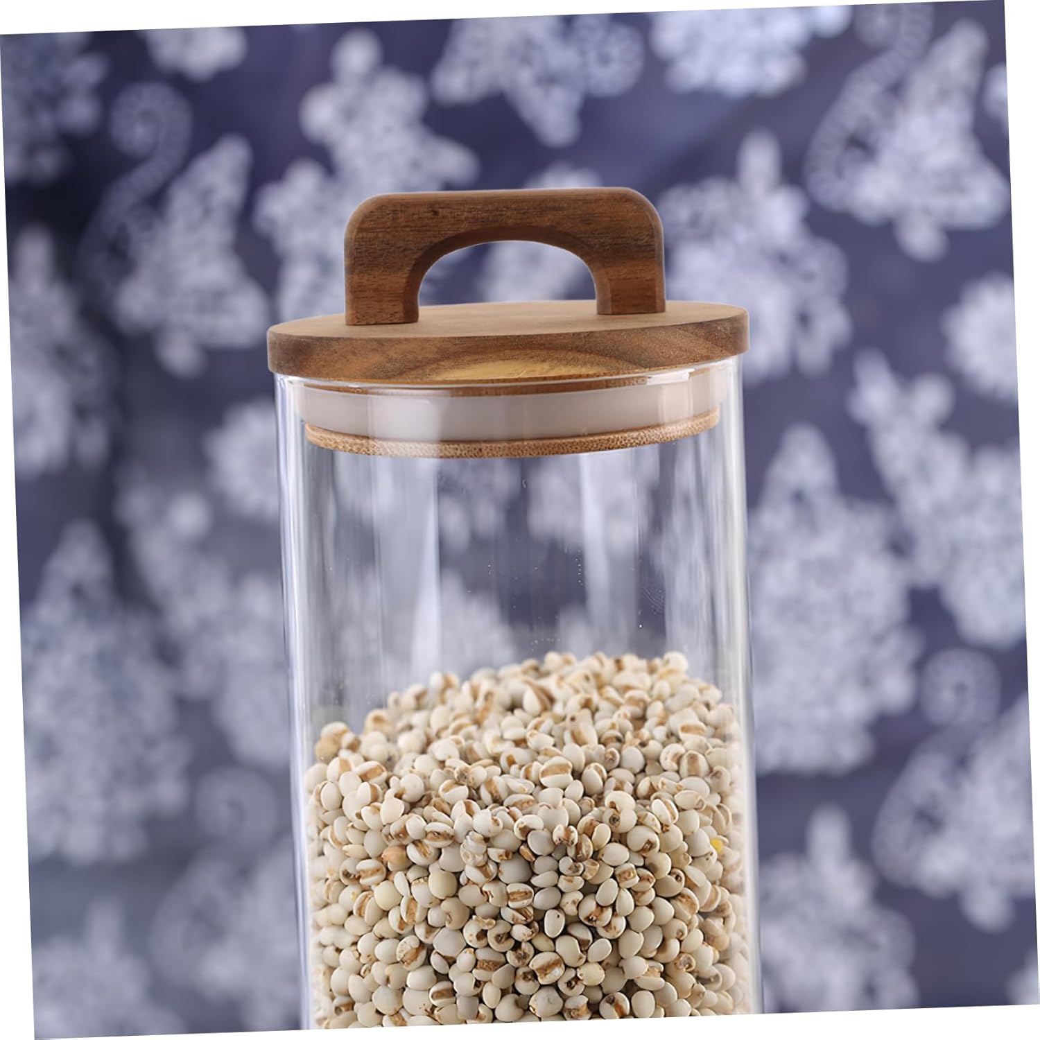 SHOWERORO Wide Mouth Mason Jars with Wooden Lid