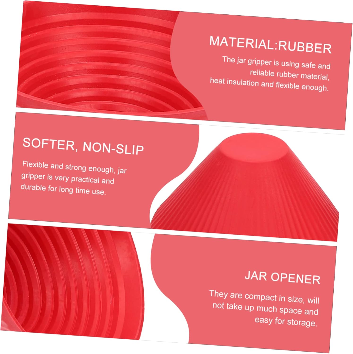 5 Sets Rubber Jar Openers with Gripper Pads