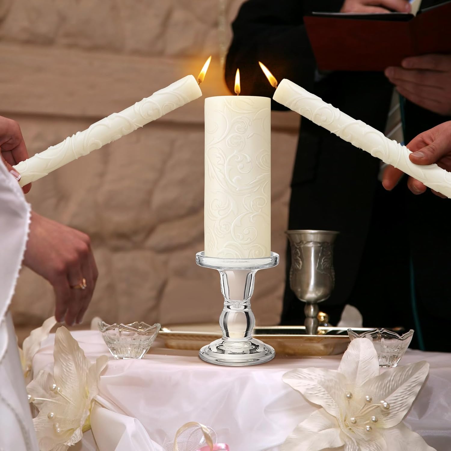 Irenare Unity Candles with Holder for Wedding Ceremony Decorations