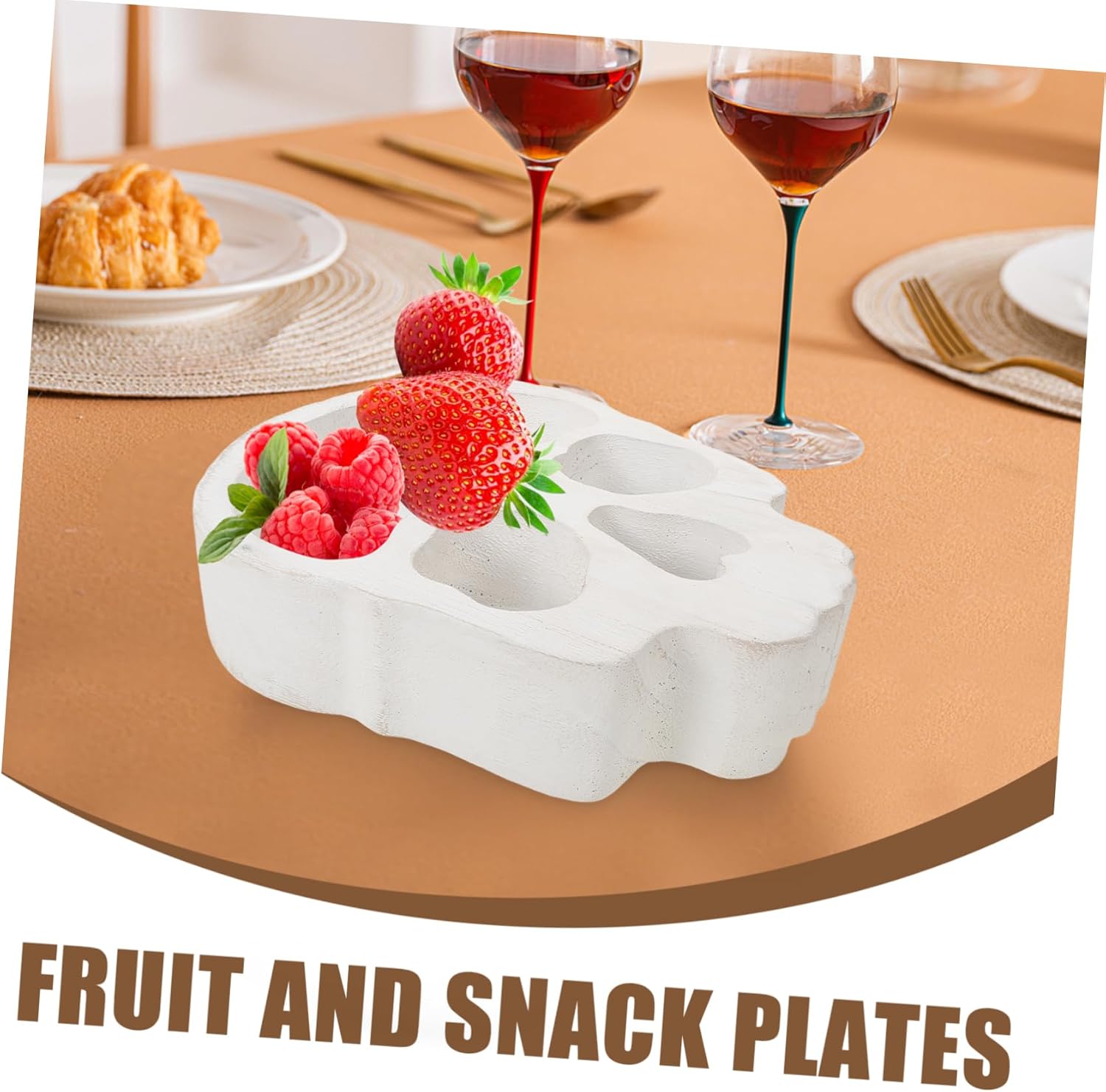 PRETYZOOM Skull Shaped Wood Serving Tray