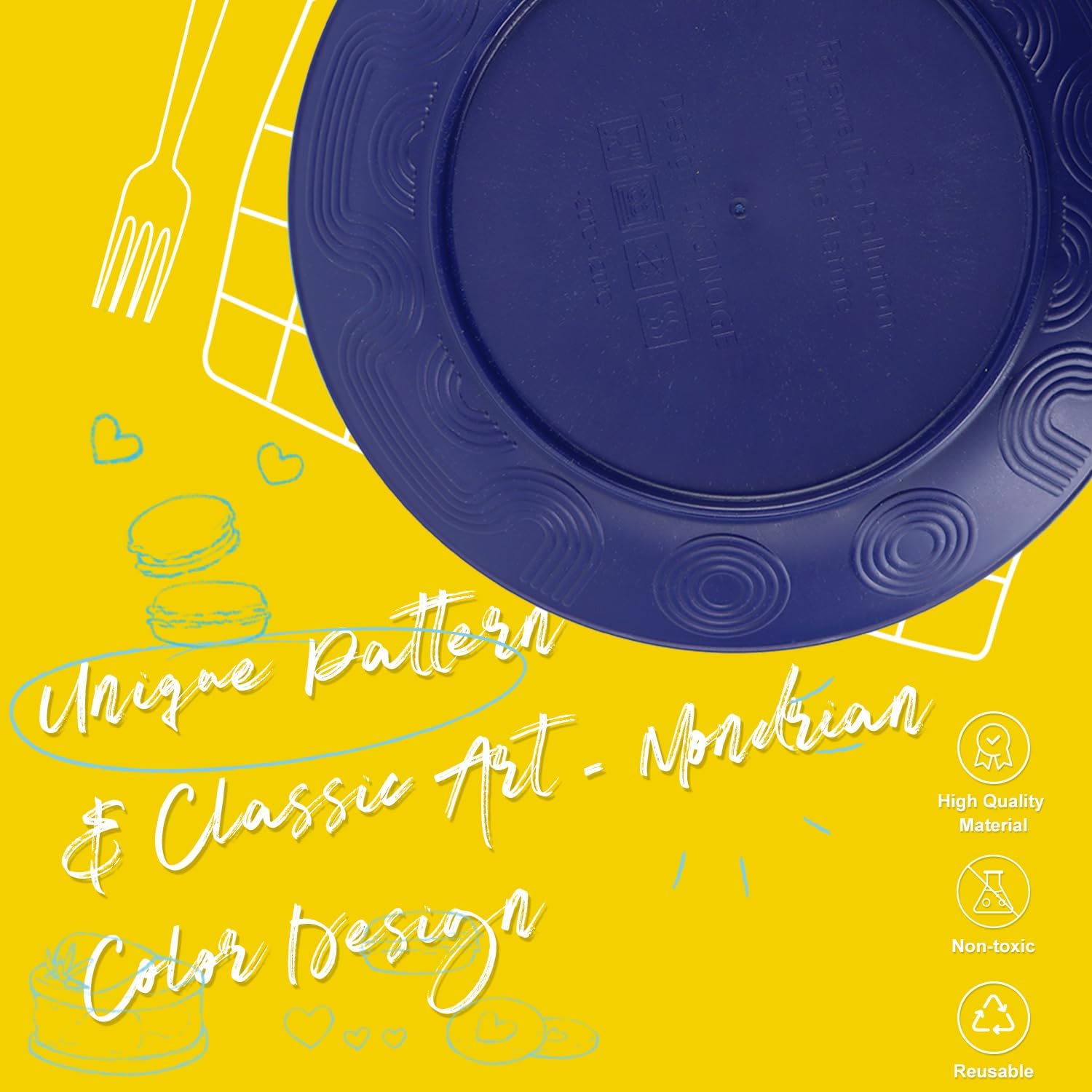 Homienly Wheat Straw Dinner Plates 10 Inch Set of 8