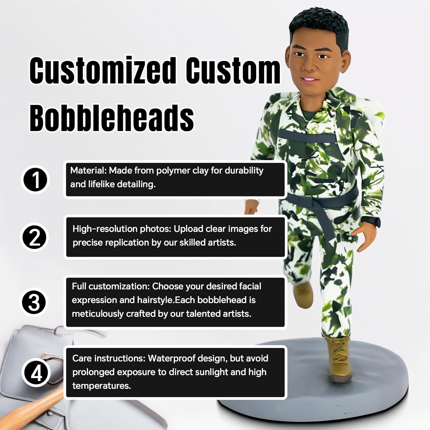 Custom Military Bobblehead Figure - Personalized for Boyfriends