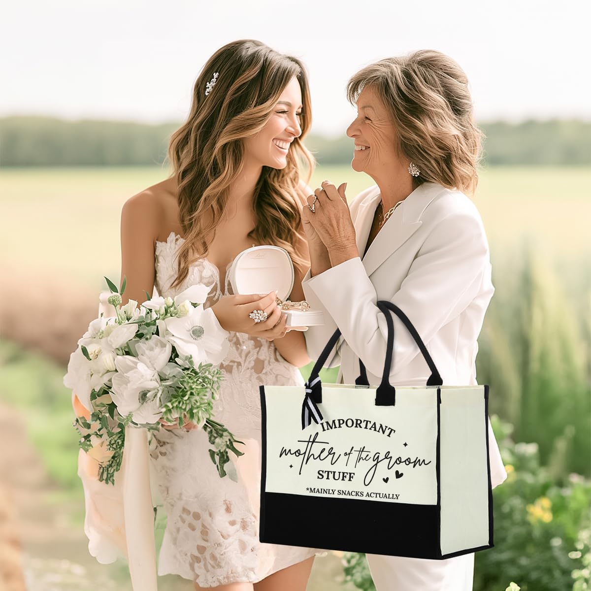 MIOOKISS Canvas Tote Bag for Women Wedding Gift