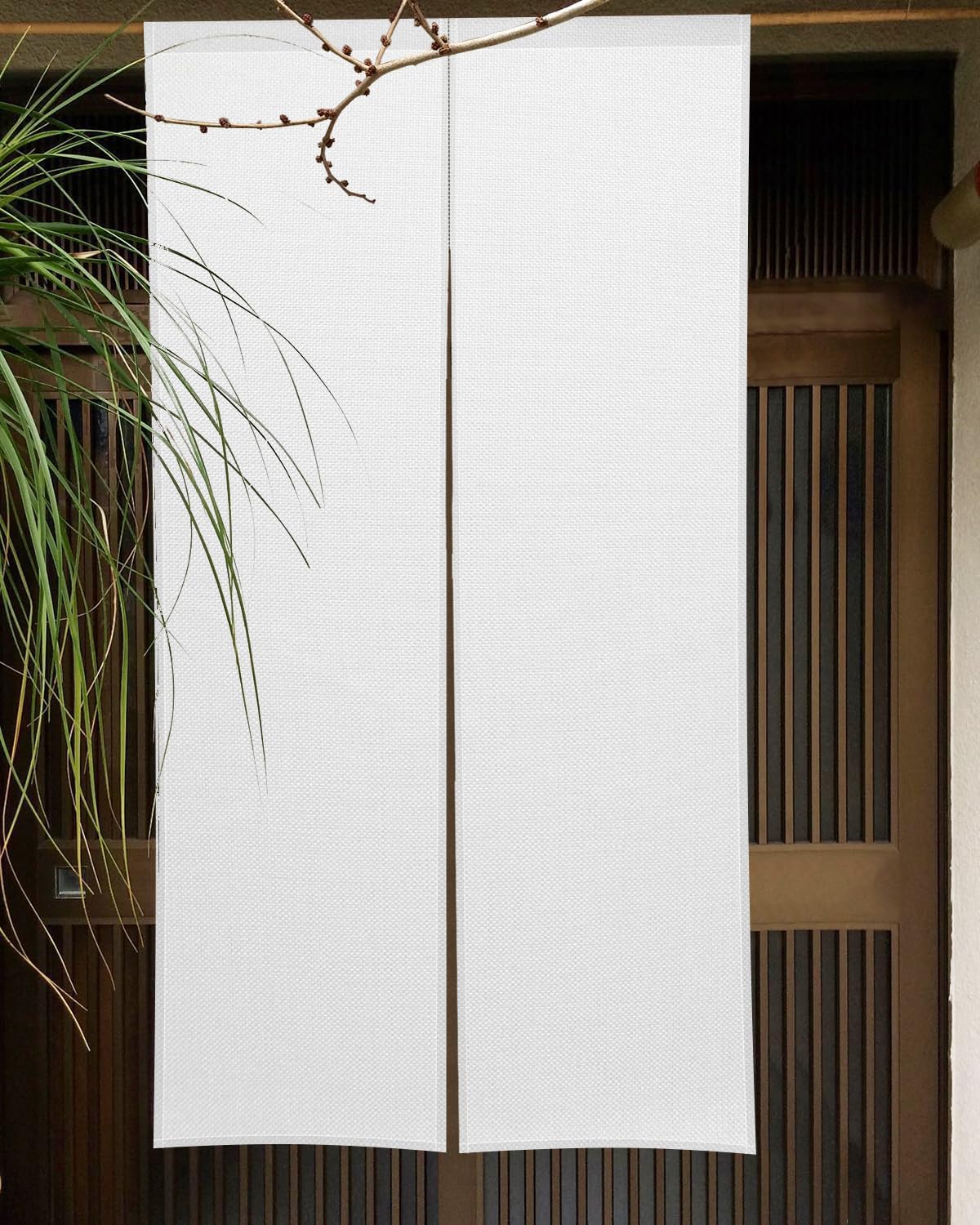 Leowefowa Pure White Noren Curtain Privacy Divider Panel 283 x 472