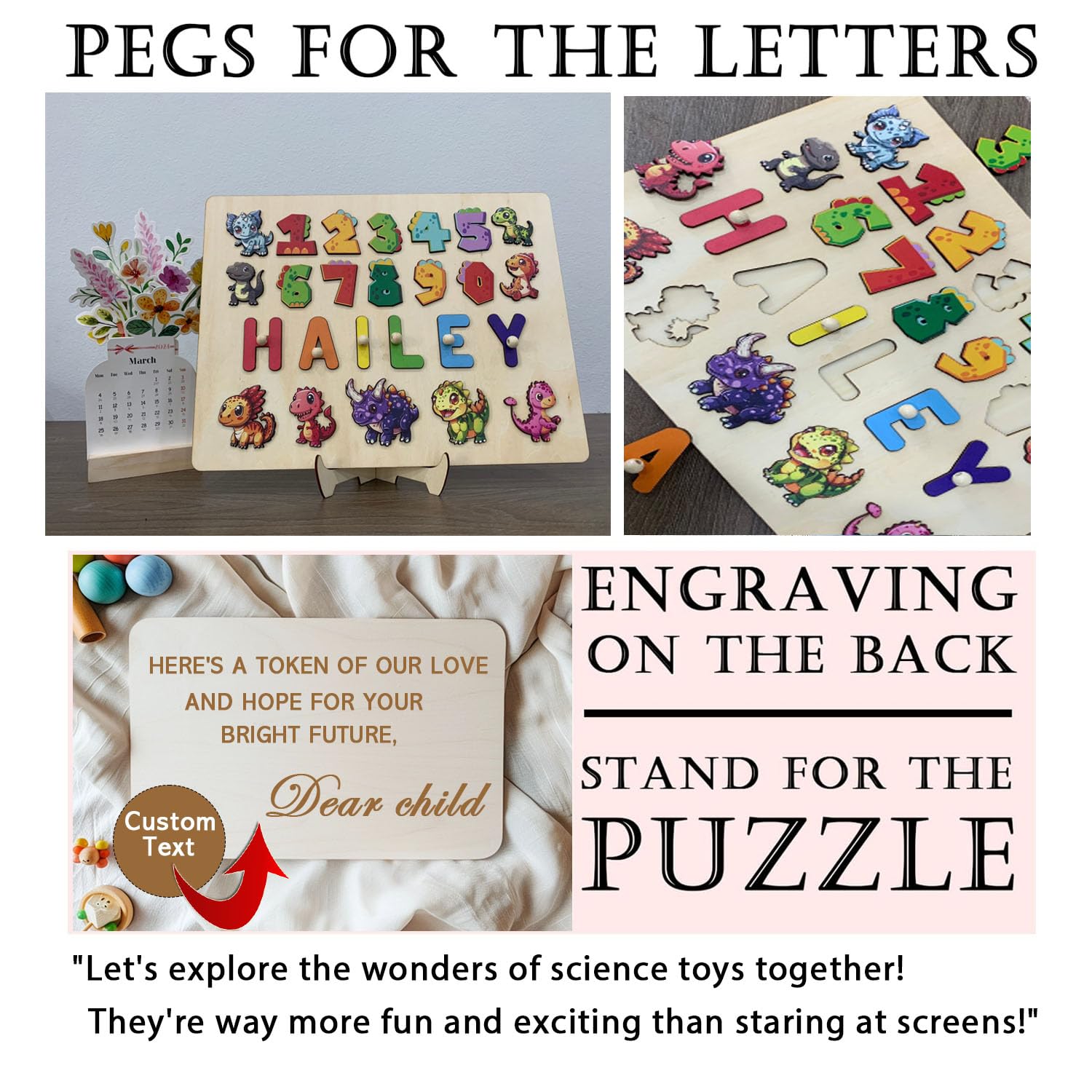 Personalized Wooden Baby Name Puzzle for Toddlers